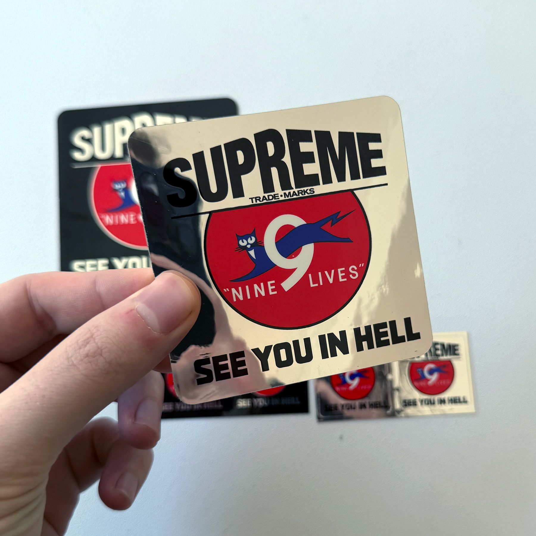 Supreme FW09 Supreme Nine Lives "See You In Hell" Sticker Set Size ONE SIZE - 3 Thumbnail