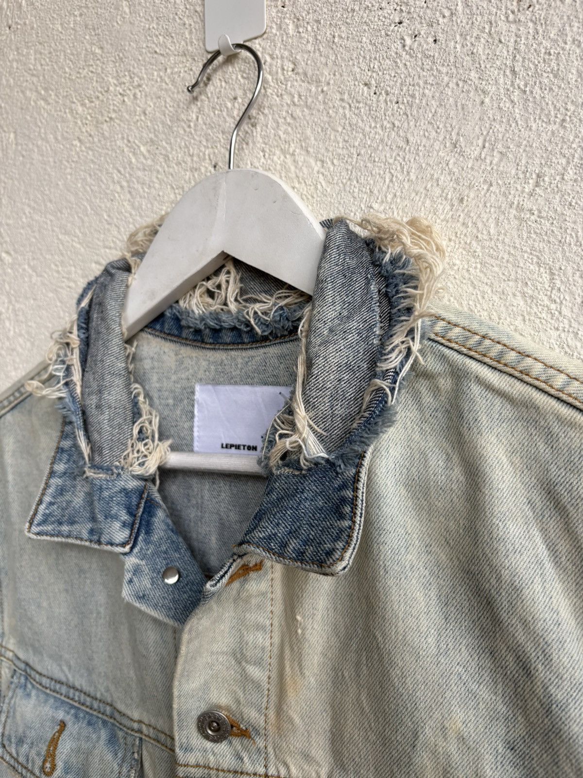 Balenciaga 2000s Lepeiton distressed denim biker jacket y2k style Size US M / EU 48-50 / 2 - 4 Thumbnail