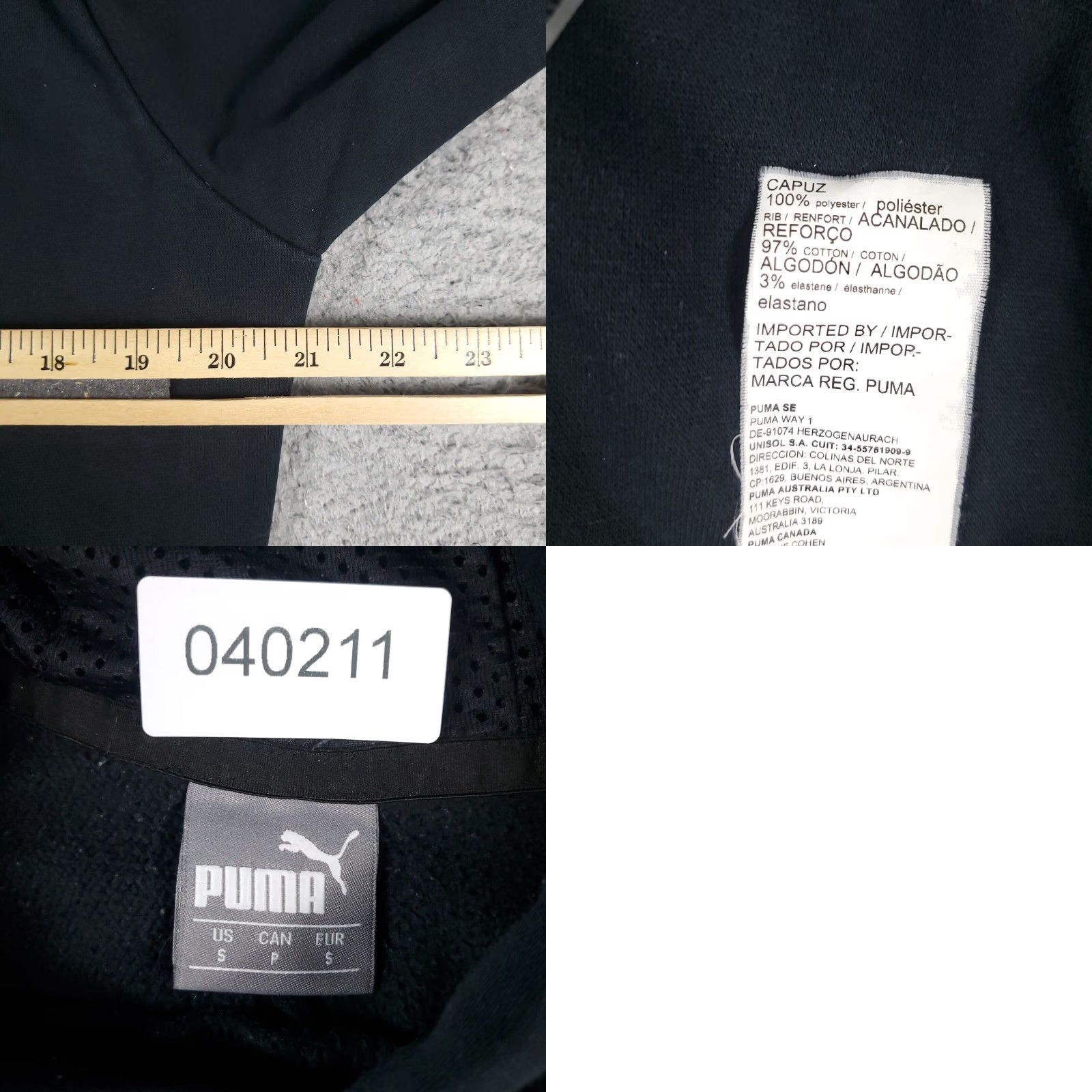 Puma PUMA Hoodie Mens Small Black Casual Pullover Sweatshirt Mock Neck Long Sleeve Size US S / EU 44-46 / 1 - 8 Thumbnail