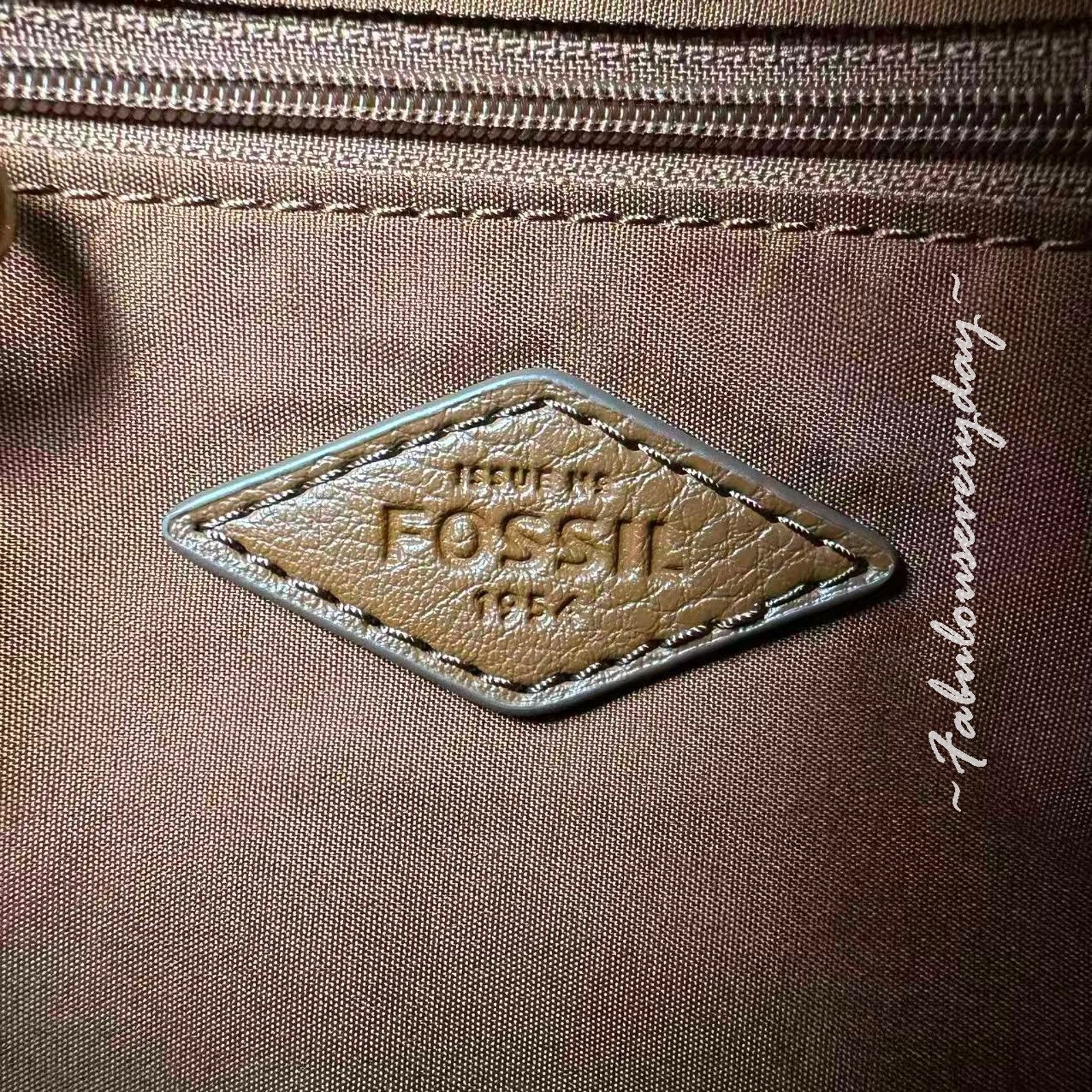 Fossil Fossil Sydney Satchel Crossbody Handbag Leather/Gold/Brown Size ONE SIZE - 9 Thumbnail