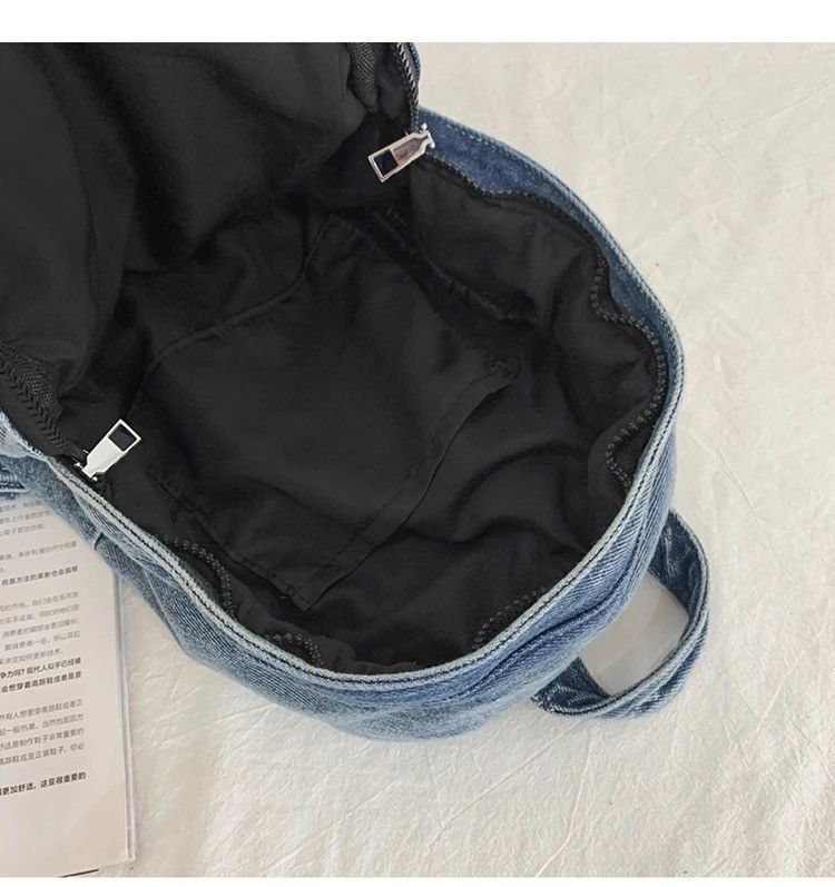 Japanese Brand Sewing Thread Zippered Denim Backpack Size ONE SIZE - 5 Thumbnail