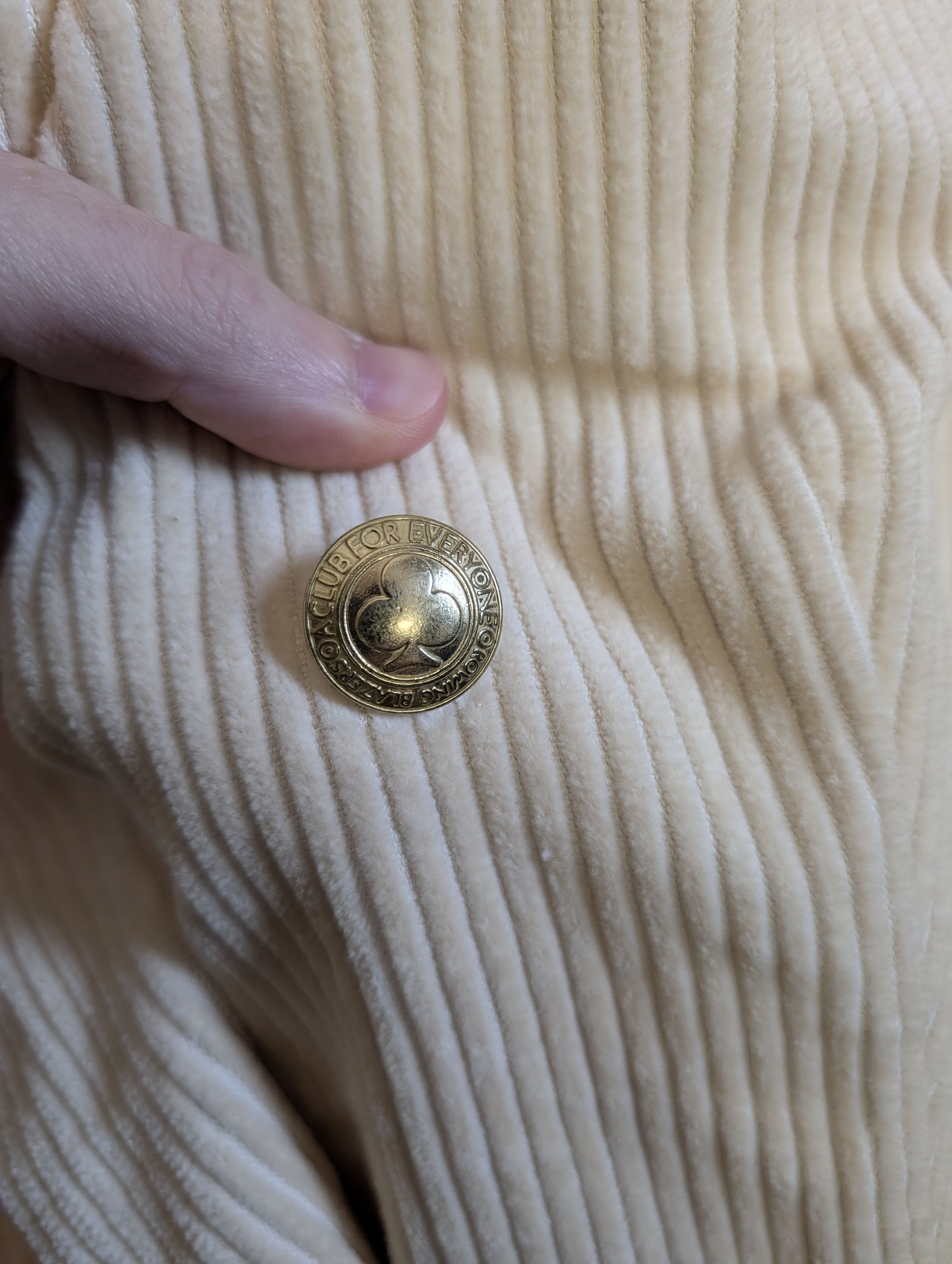 Rowing Blazers Cream corduroy gold button double breasted jacket NWT Size XL / US 12-14 / IT 48-50 - 5 Thumbnail