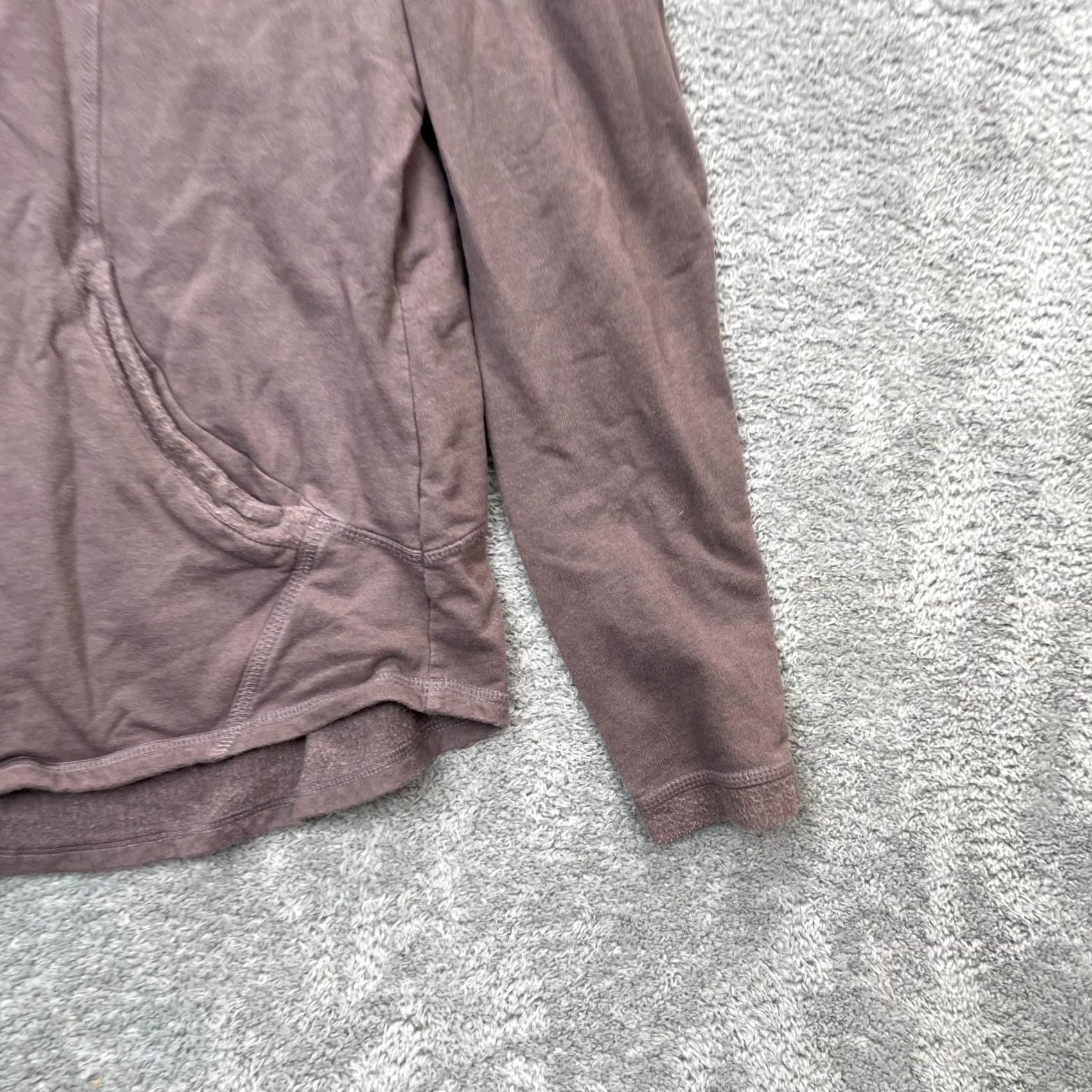 Vintage Synergy Hoodie Womens L Brown Cropped Fleece Cotton Pullover Raglan Hooded Easy Care Pockets Casual 90s City Womens Size L / US 10 / IT 46 - 5 Thumbnail