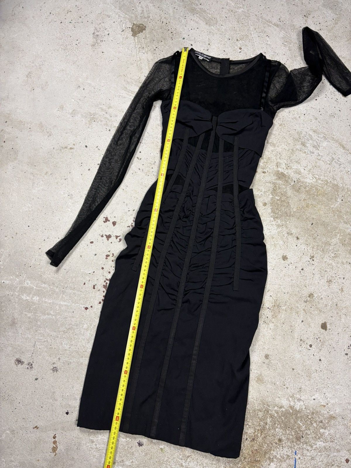 Dolce & Gabbana 2000s Dolce & Gabbana Mesh Silk Corset Dress Sheer Panels Size XS / US 0-2 / IT 36-38 - 19 Thumbnail