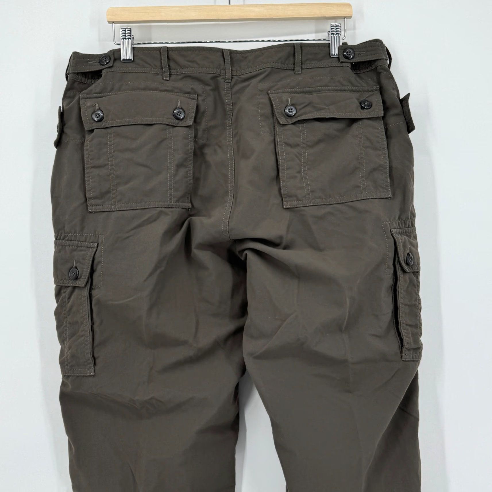 Vintage Clothing Arts Pants Cargo Men's 38x30 Gray Nylon Zip Pockets Hiking Cargo Pocket Slash Pocket Army Military Style Workwear Casual Travel Size US 38 / EU 54 - 2 Thumbnail