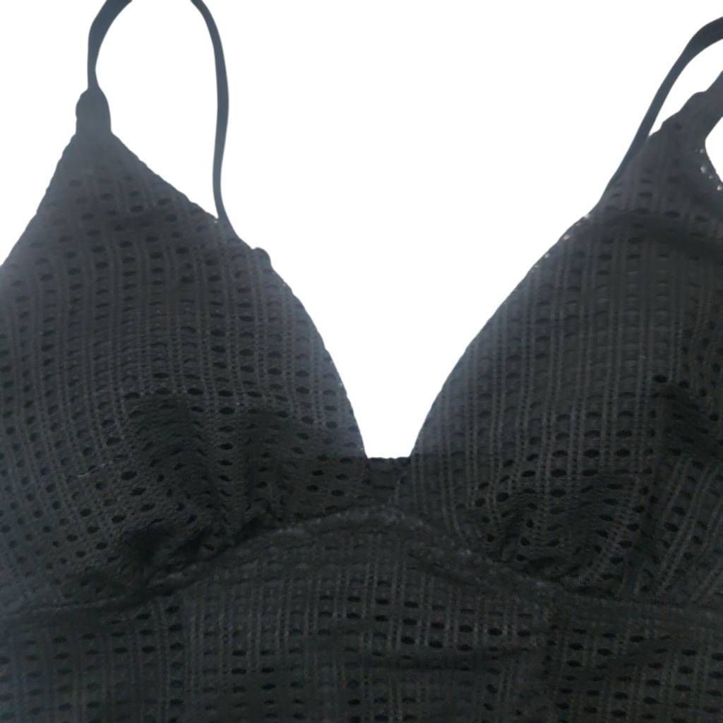 Merona Merona Women's Size Medium Black Crochet One Piece Bathing S Size ONE SIZE - 2 Thumbnail