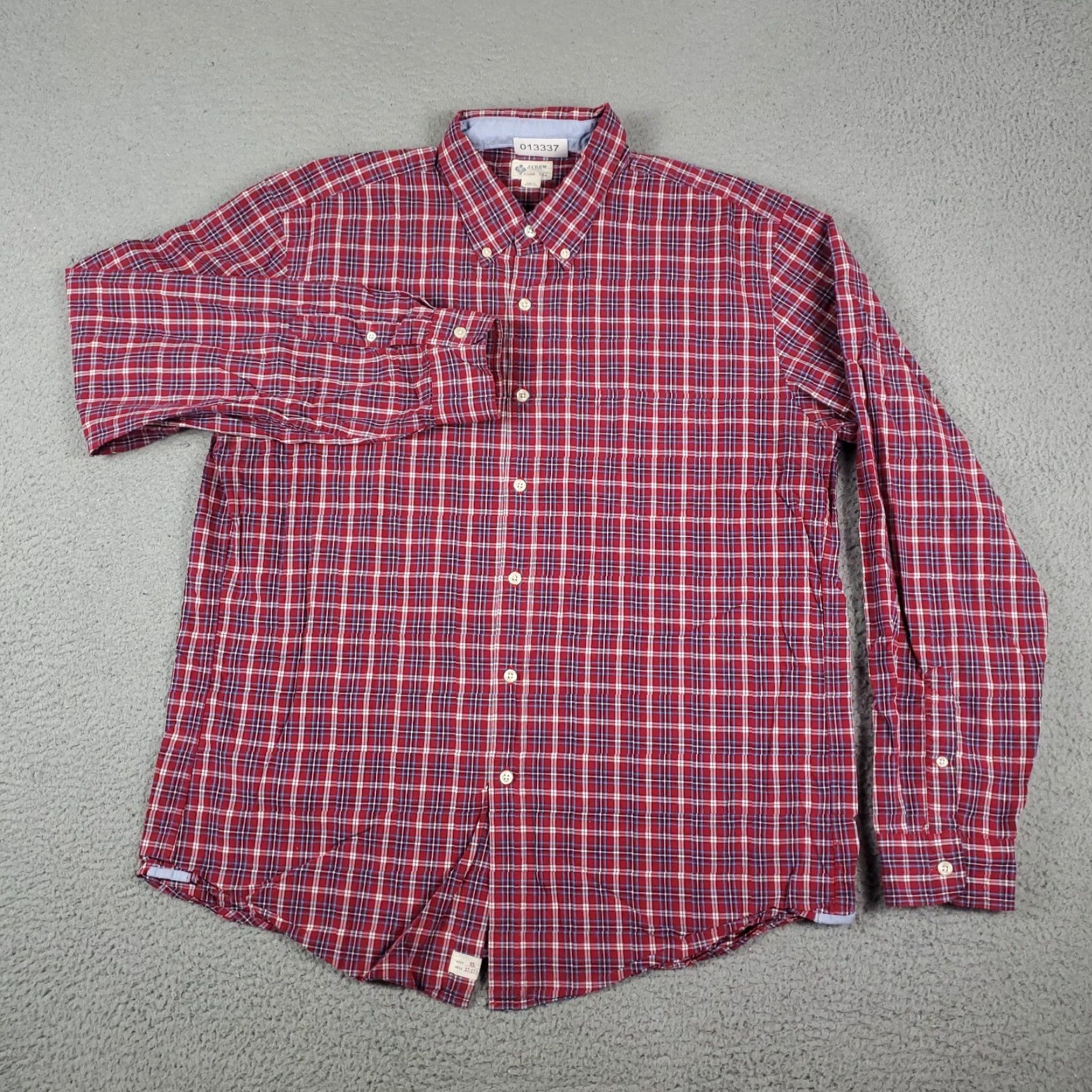 J.Crew J.CREW Shirt Plaid Red Casual Mens Long Sleeve Button-Up XL Size US XL / EU 56 / 4 - 2 Thumbnail