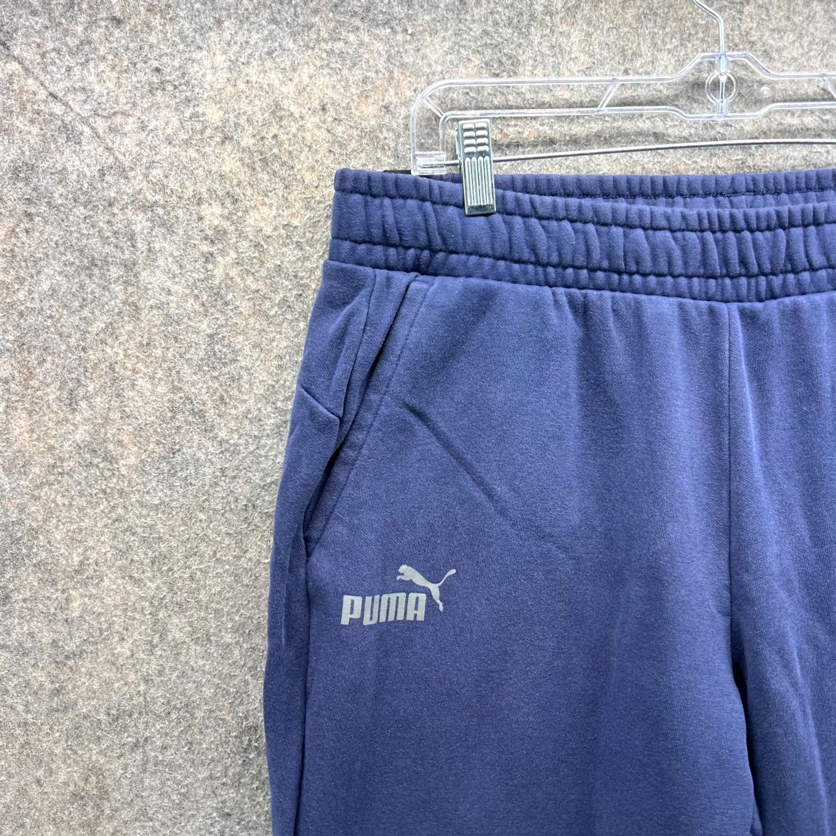 Puma Puma Jogger Mens XL Blue Navy Fleece Sweatpants Athletic Tapered Drawstring Pockets Size US 36 / EU 52 - 5 Thumbnail