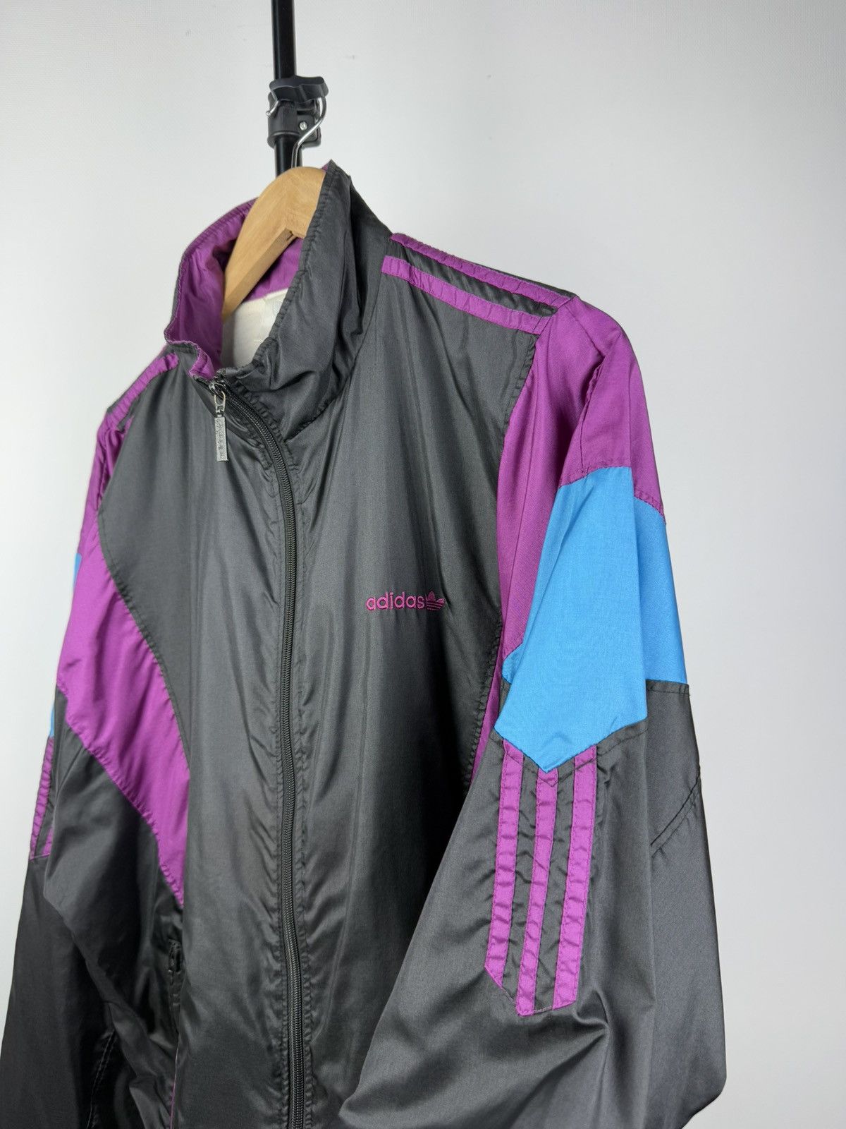 Adidas × Vintage Vintage 90s Adidas Nylon Track Full Zip Y2K Jacket Size US M / EU 48-50 / 2 - 2 Thumbnail