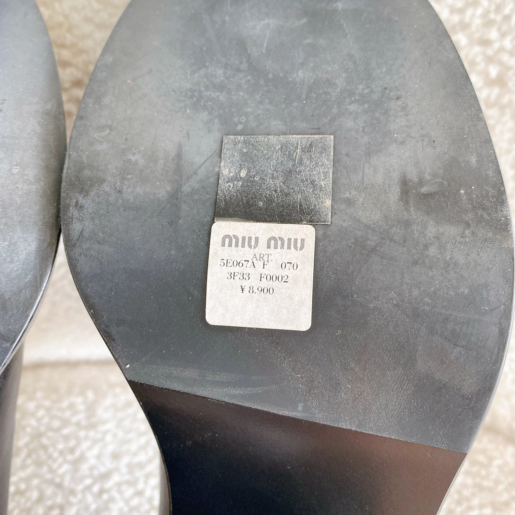 Miu Miu MIU MIU Black Block Heel Leather Pumps 37 4676 Size US 6.5 / IT 36.5 - 8 Thumbnail