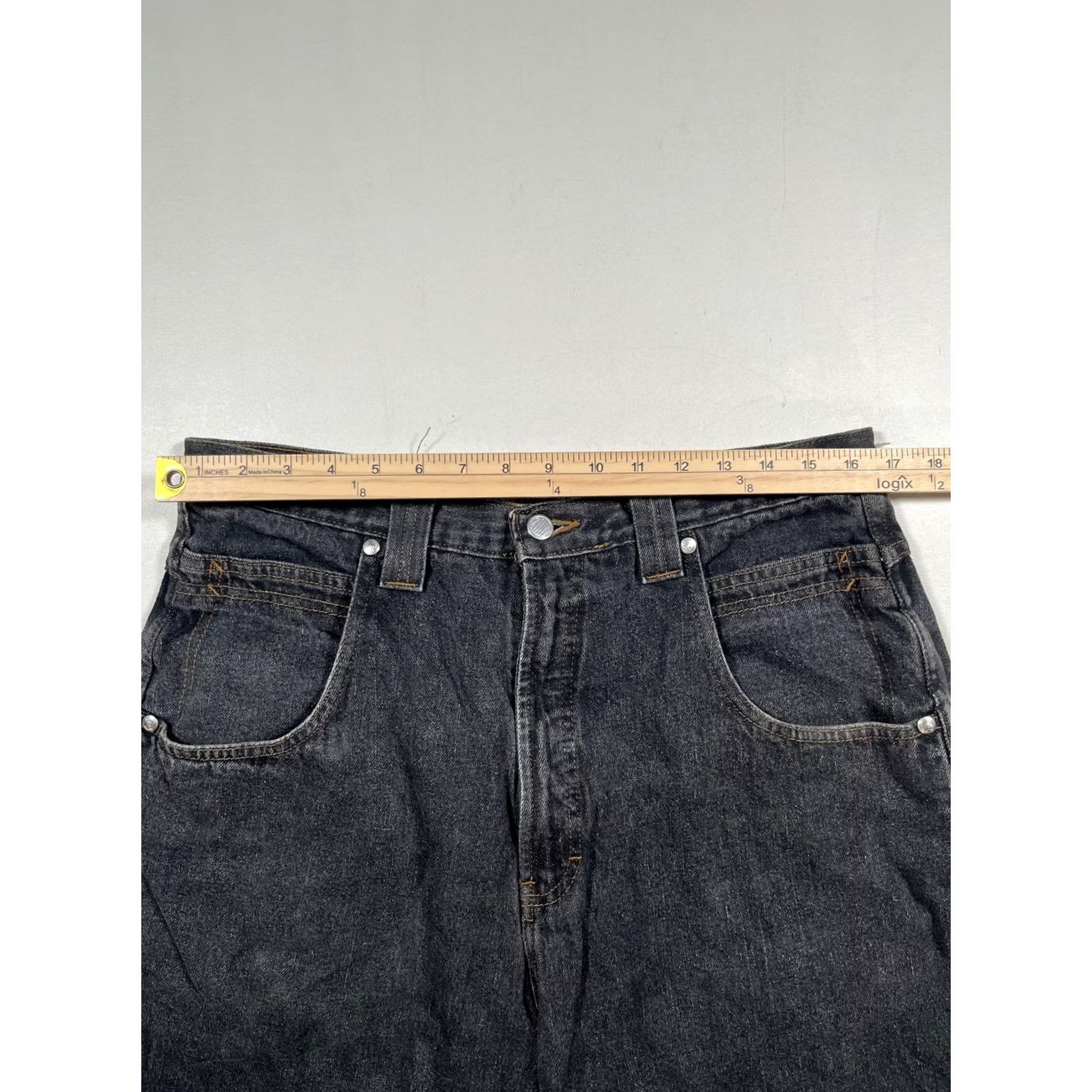 Denime Zonz Mens 36 Gray Denim Bermuda Shorts 5-Pocket Zip Front Relaxed Fit Charcoal Wash Summer Casual Men Size US 36 / EU 52 - 7 Thumbnail