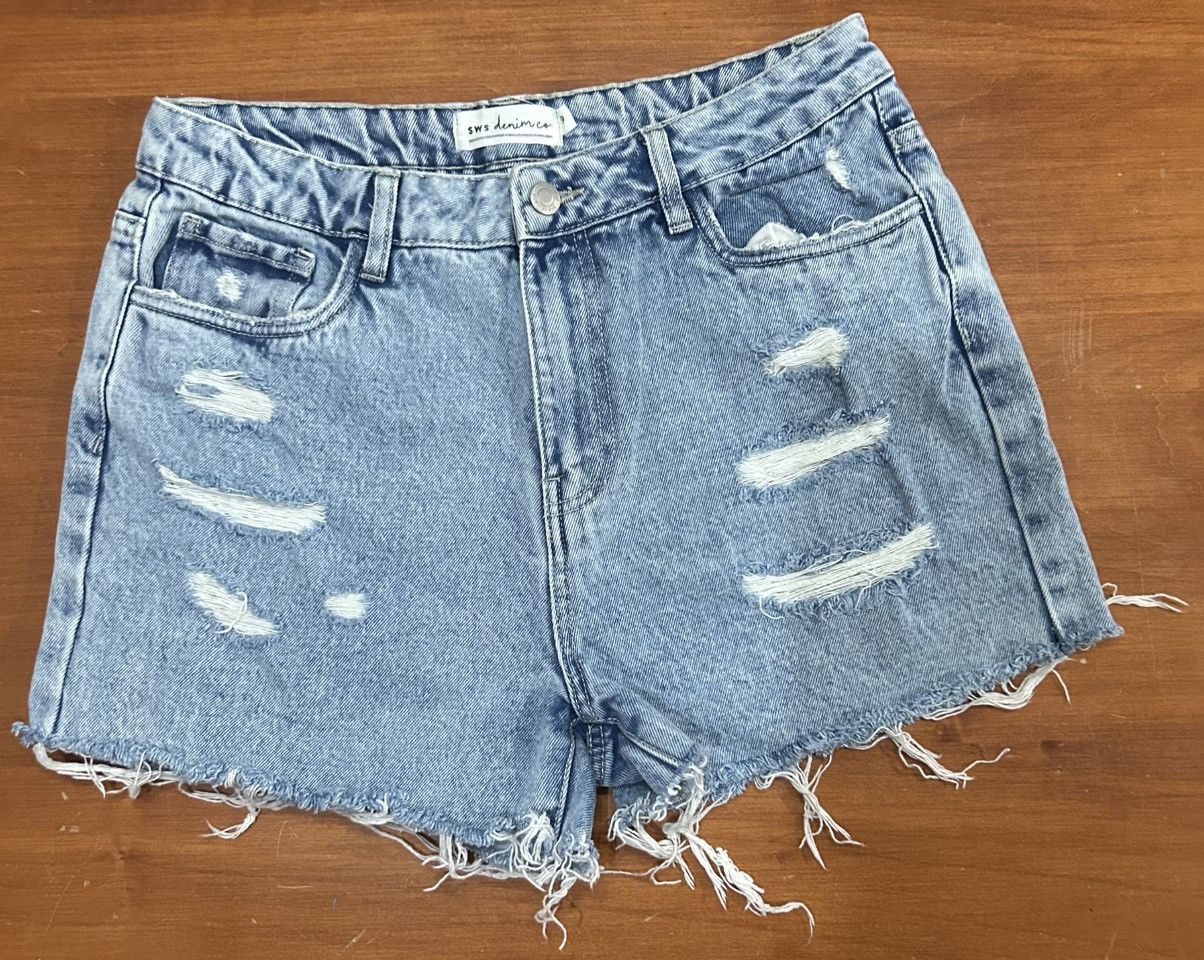 Other SWS Denim Distressed Light Wash Shorts Size 32" / US 10 / IT 46 - 1 Thumbnail