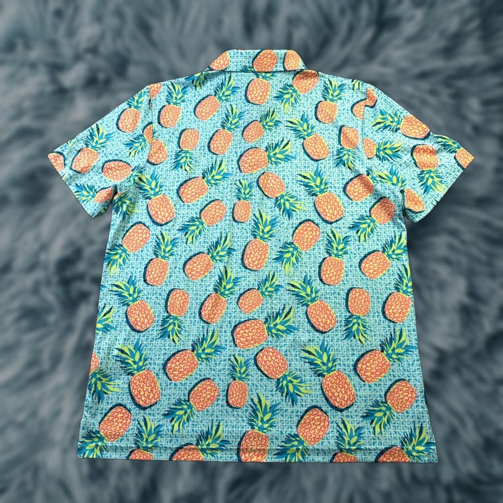 Vintage Good Good Polo Shirt Mens Large Blue All Over Print Performance Logo Golf Size US L / EU 52-54 / 3 - 1 Thumbnail