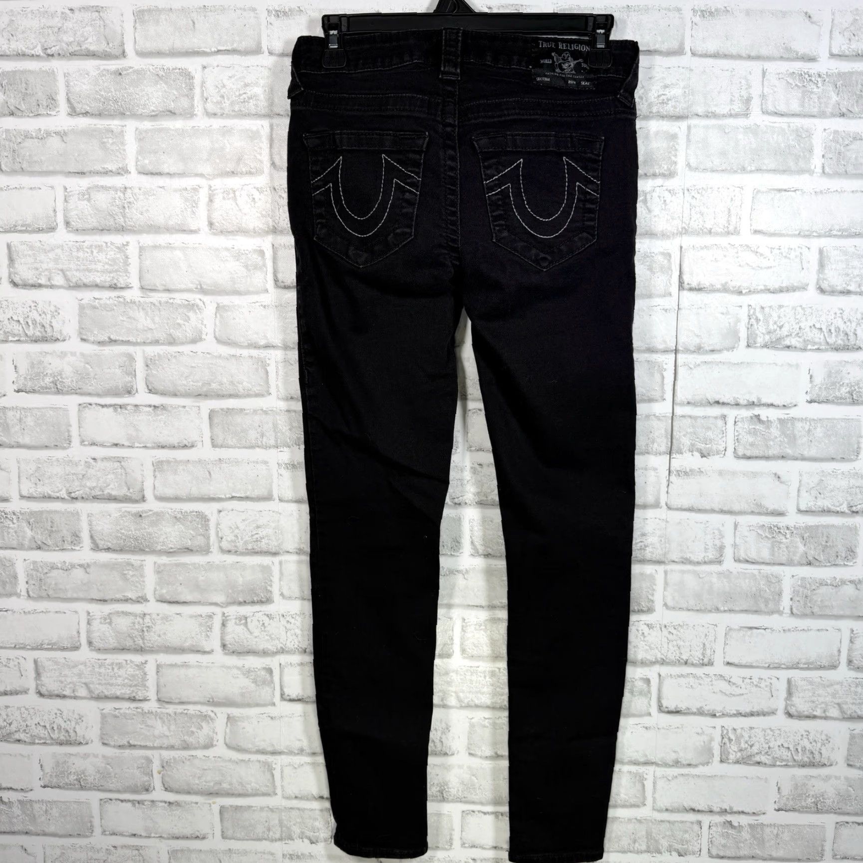 True Religion True Religion Halle Mid Rise Super Skinny Black Jeans Womens Size 27x28 Size 27" / US 4 / IT 40 - 5 Thumbnail