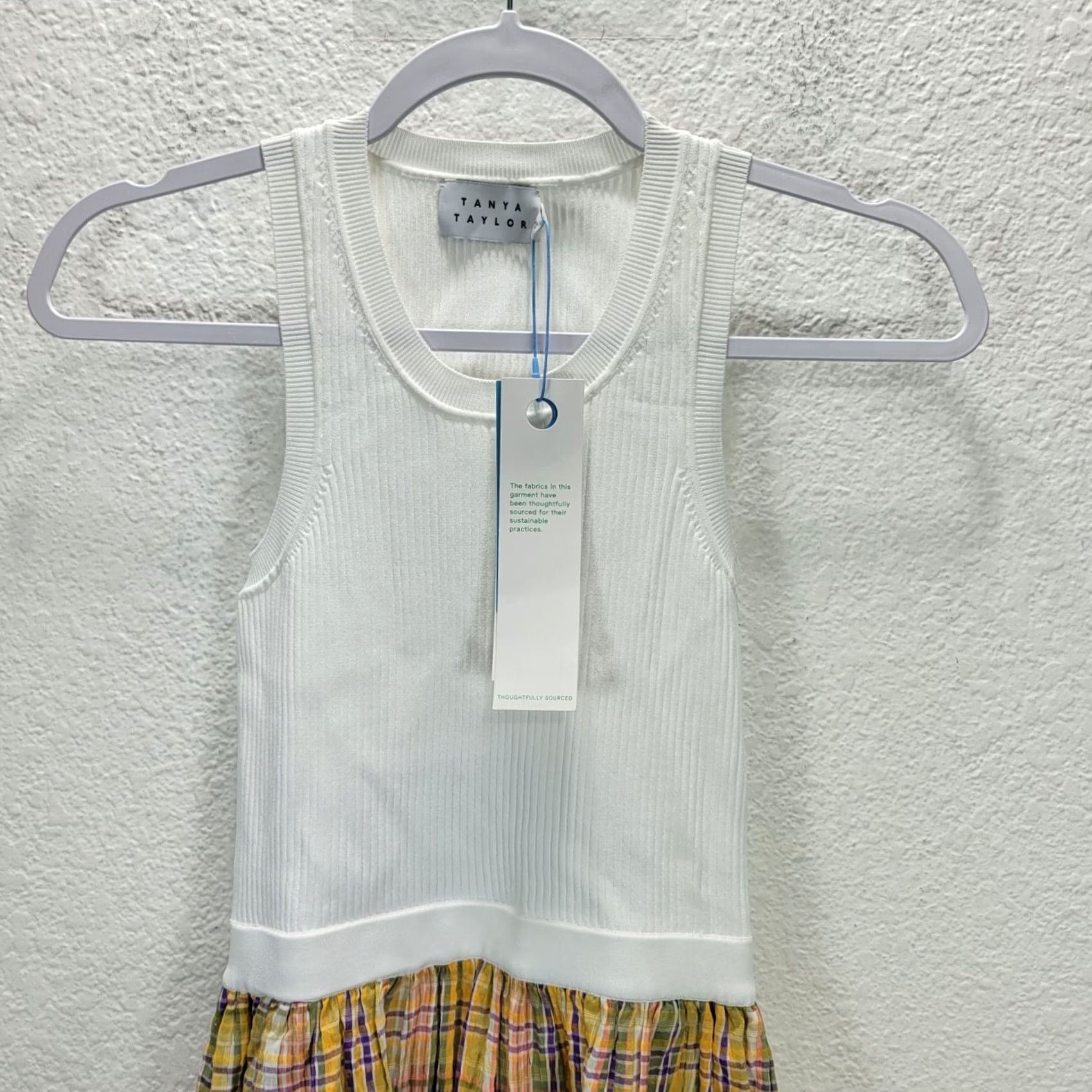 Tanya Taylor Tanya Taylor Womens Dress XS Multicolor Plaid Pockets Sleeveless Open Back Camilla Maxi Tank Dress Long White Open Back Size XS / US 0-2 / IT 36-38 - 4 Thumbnail