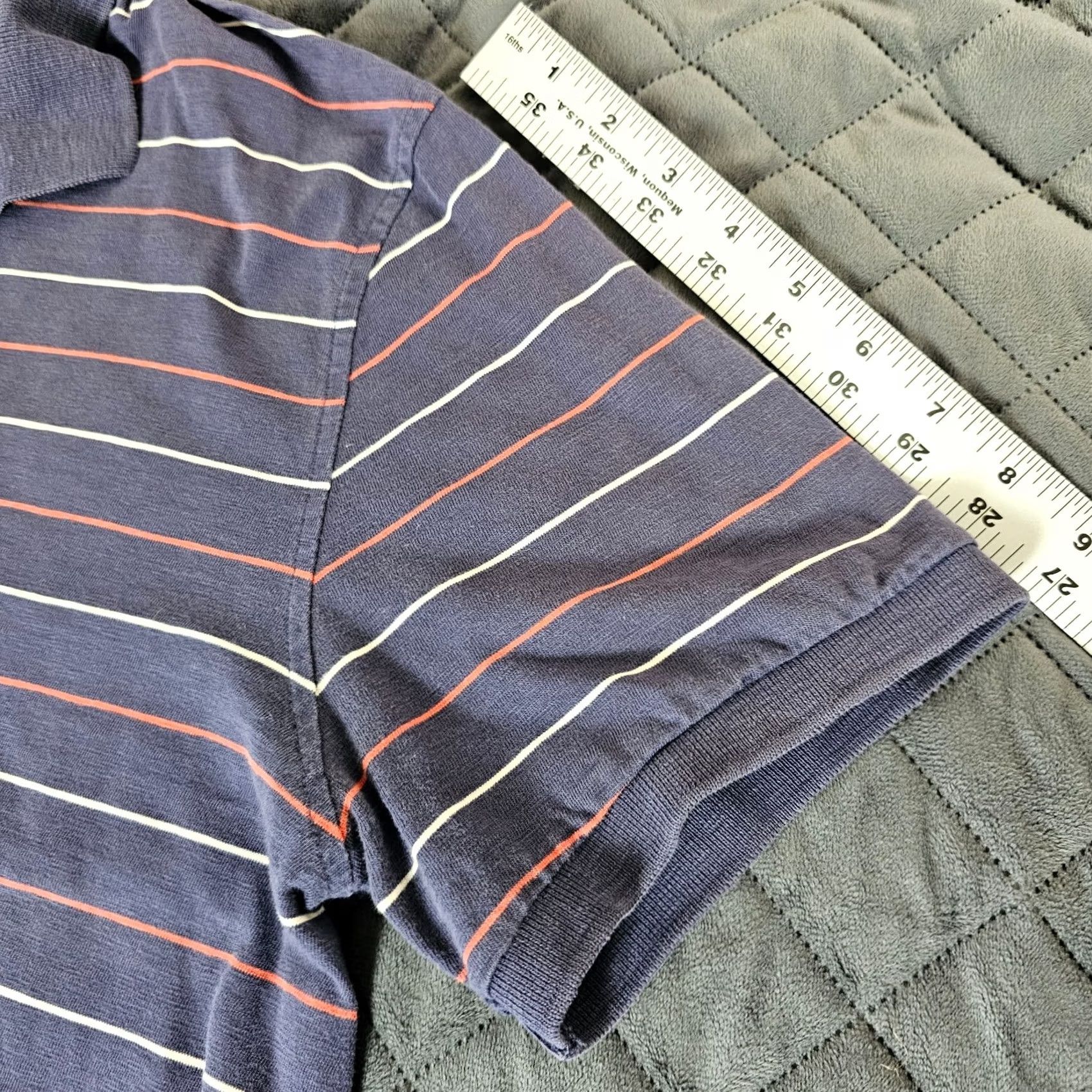 J.Crew J.CREW Polo Shirt Men's M Short Sleeve Purple Stripe Lightweight Performance Polo Shirt Core Sports Logo Embroidered Breathable Casual Golf Walking Size US M / EU 48-50 / 2 - 6 Thumbnail