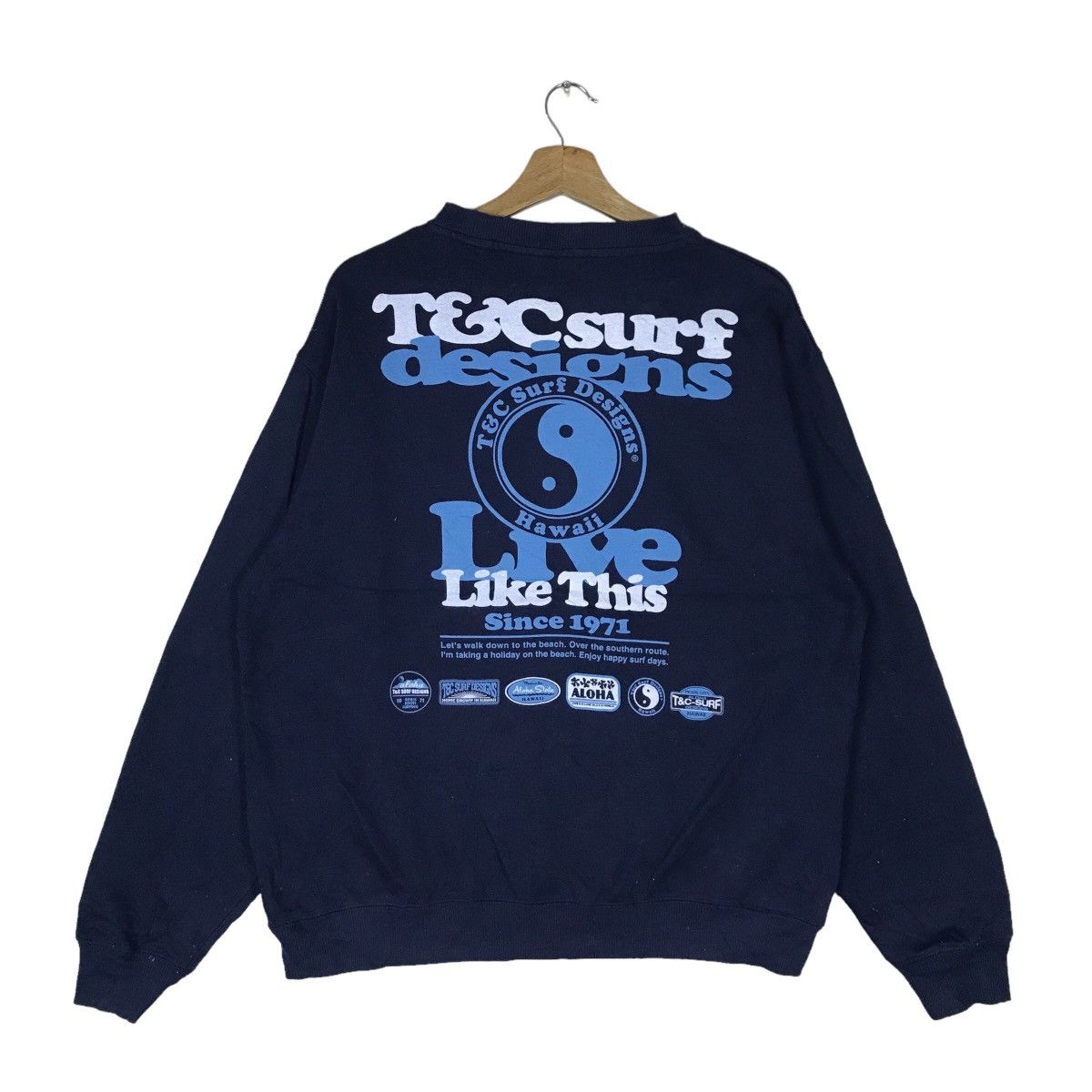 Vintage Vintage Town and Country Surf Designs Spell Out Pullover Size US L / EU 52-54 / 3 - 4 Thumbnail