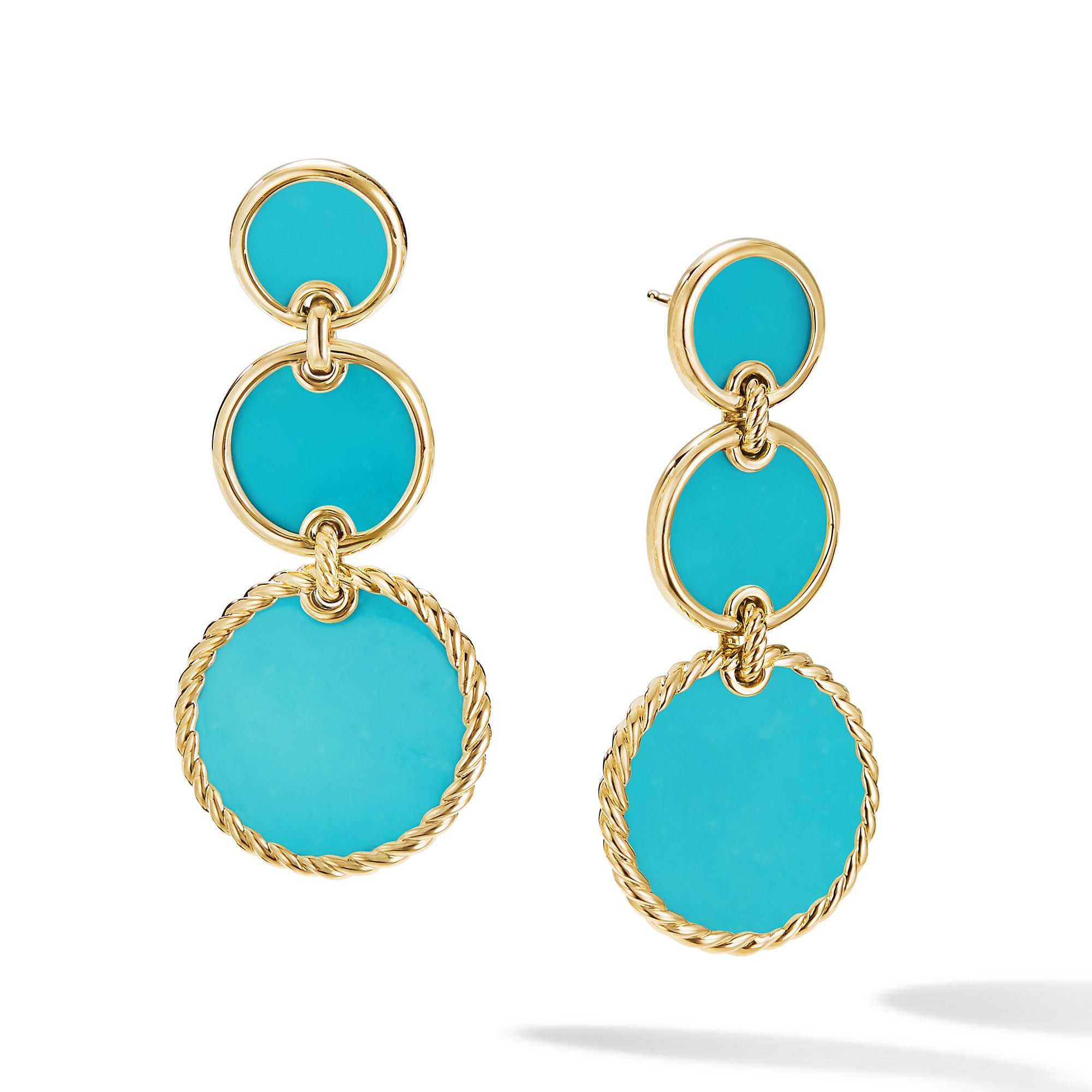David Yurman o1w1db10525 E16981 Earrings in 18K Gold with Turquoise Size ONE SIZE - 1 Thumbnail
