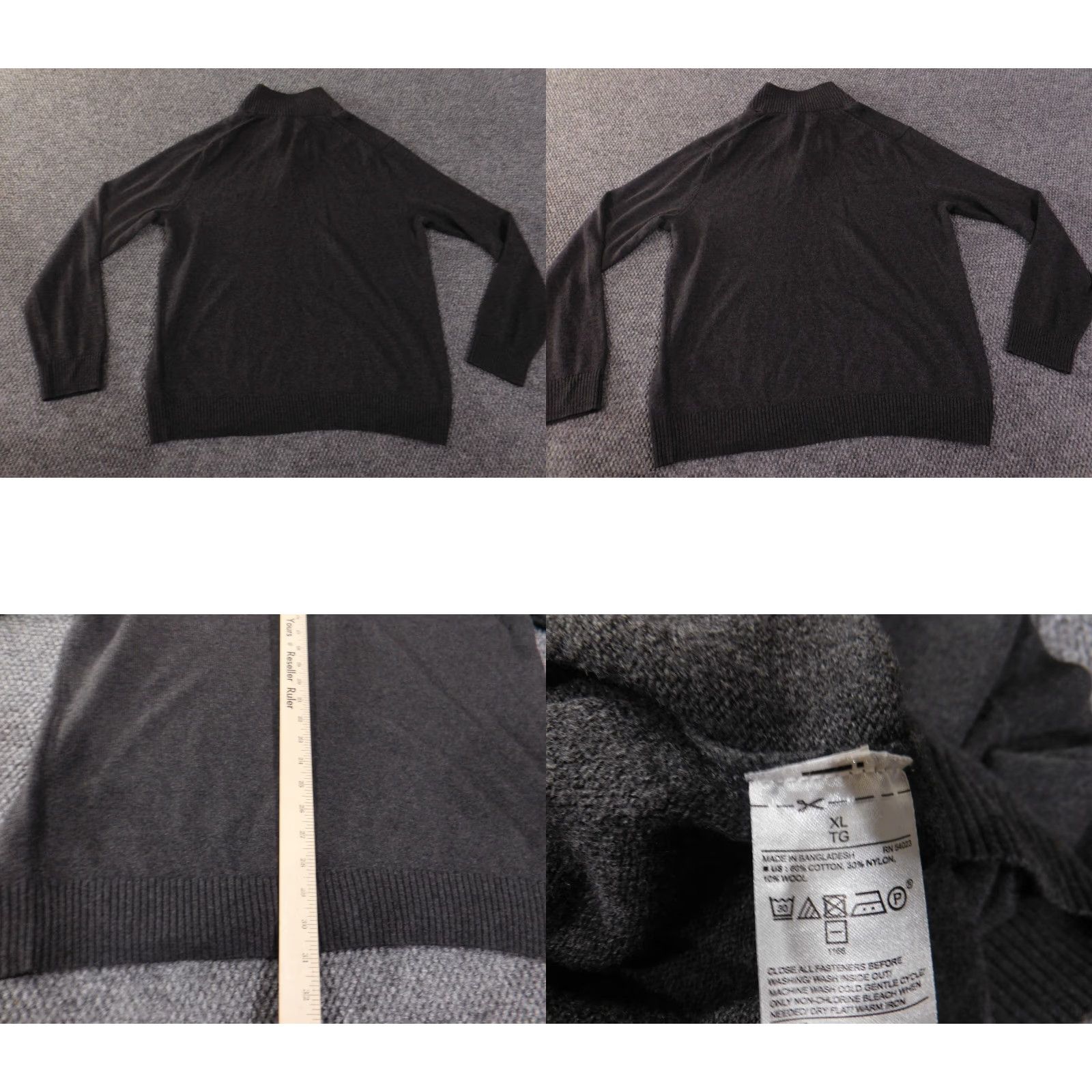 Banana Republic Banana Republic Sweater XL Mens Gray Wool Cotton Mock Neck Pullover Knit Stretch Regular Long Sleeve Size US XL / EU 56 / 4 - 9 Thumbnail