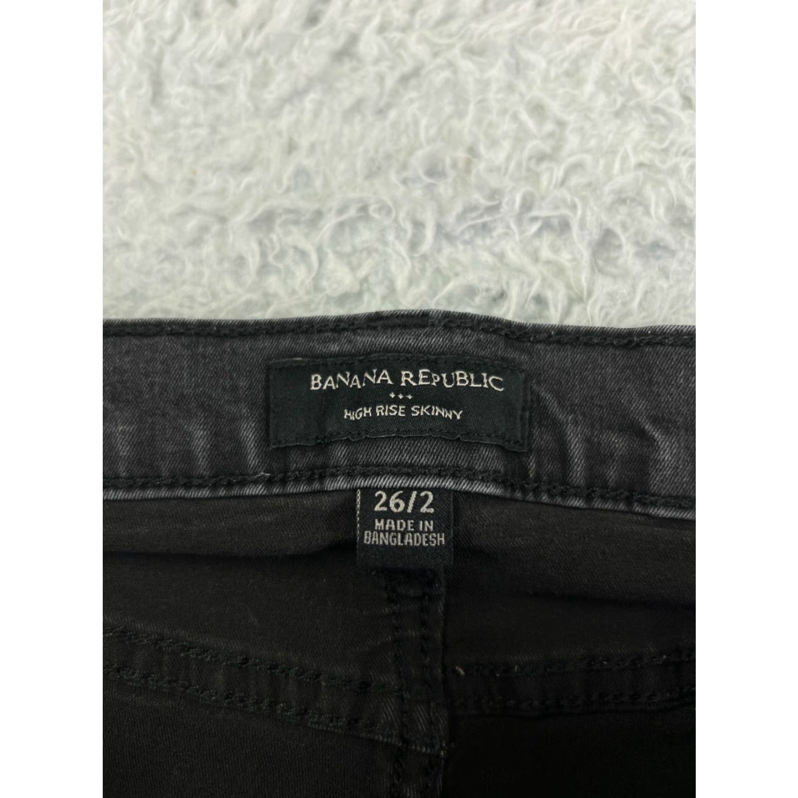 Banana Republic Banana Republic Jeans Womens 2 Black Denim High Rise Skinny Cotton Stretch Size 26" / US 2 / IT 38 - 6 Thumbnail