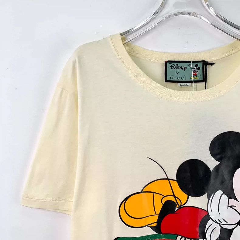 Gucci Gucci Co-branded beige logo printed cotton round-neck short Size XS / US 0-2 / IT 36-38 - 3 Thumbnail