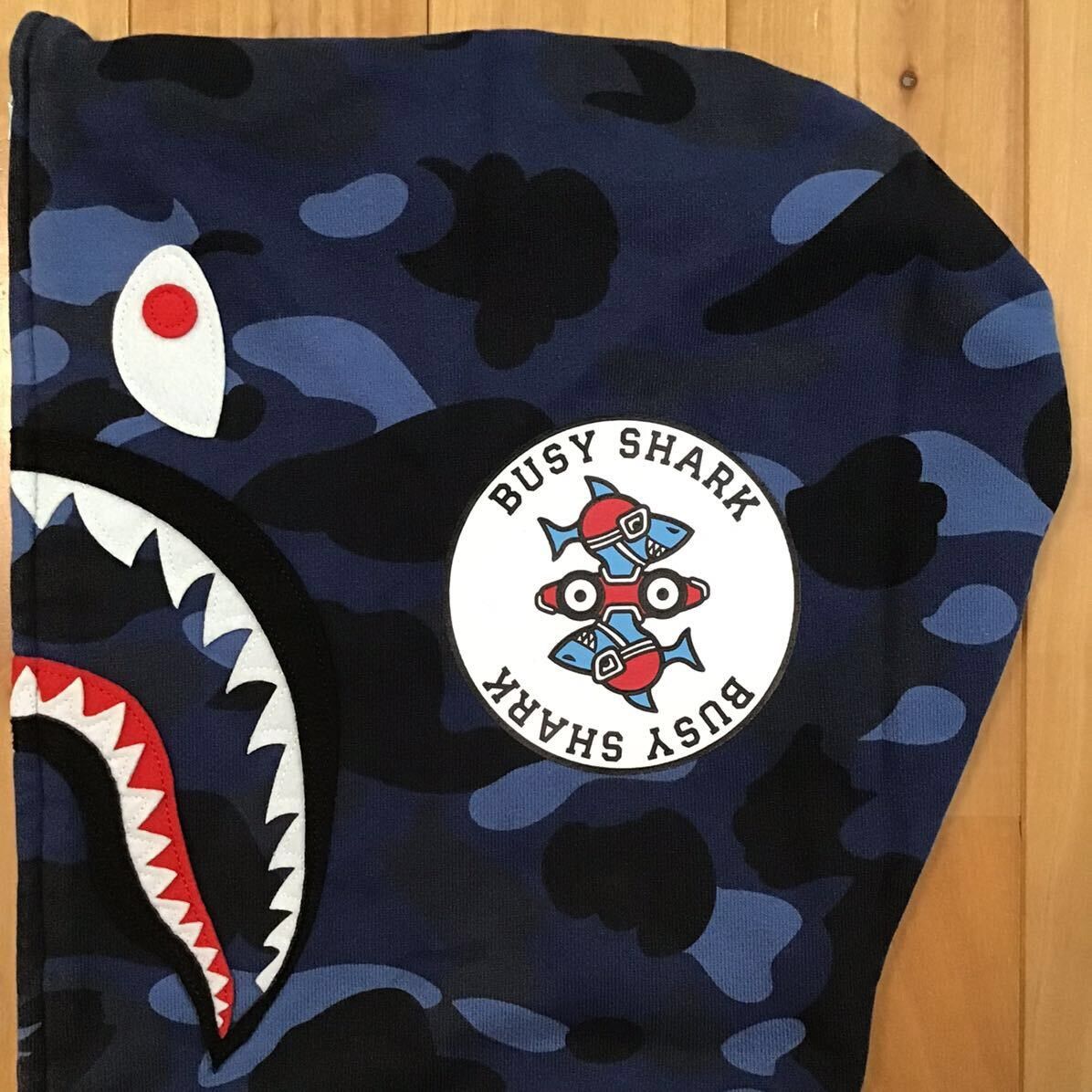 Bape BAPE Shark full zip hoodie blue camo a bathing ape Size US M / EU 48-50 / 2 - 6 Thumbnail