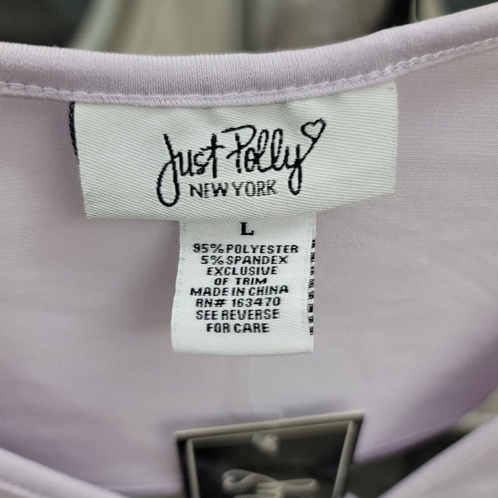 Other NWT Just Polly Lavender Long Sleeve Tie Waist Crop Top Size L / US 10 / IT 46 - 5 Thumbnail