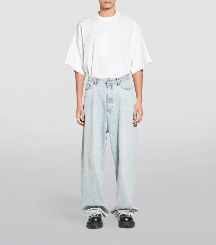 image of Balenciaga Baggy Jeans Oversized Size S in Blue, Men's