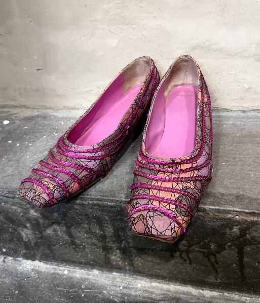 Undercover UNDERCOVER Early Spiderweb Sequin Square-Toe Flats Size US 6.5 / IT 36.5 - 1 Thumbnail