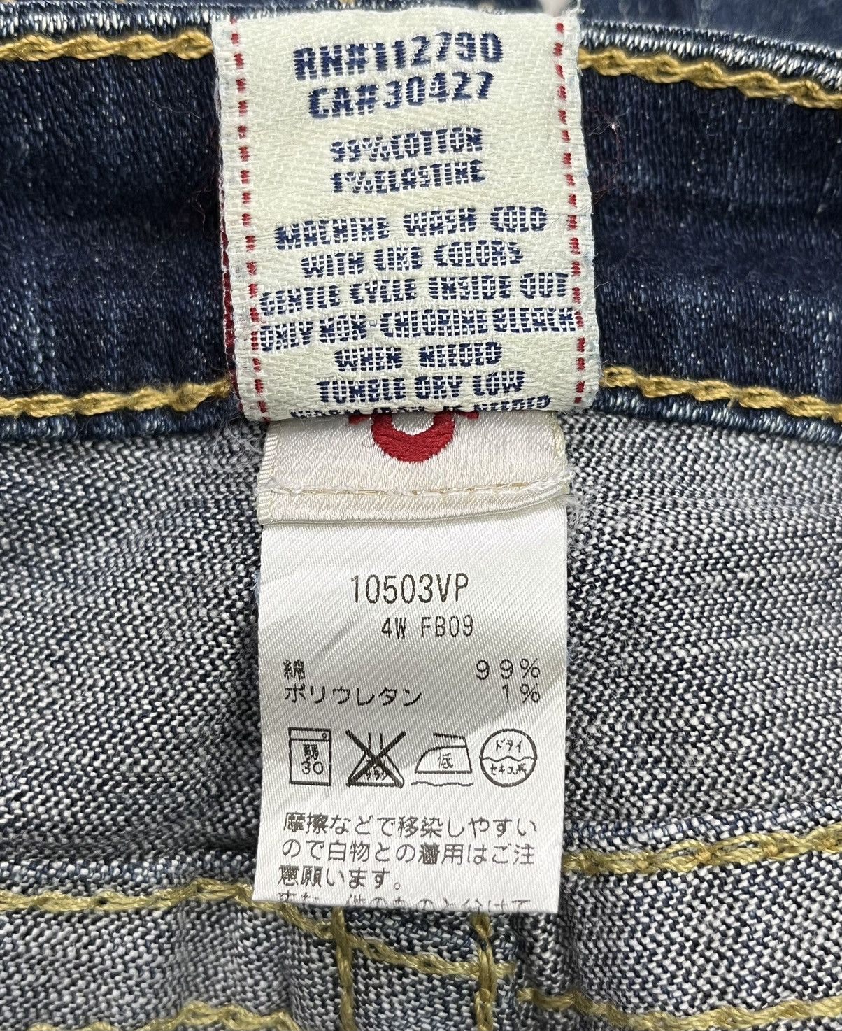 True Religion RARE💎JOEY BIG T Gem Button Stretch Denim Flare Low Rise USA Size 26" / US 2 / IT 38 - 15 Thumbnail