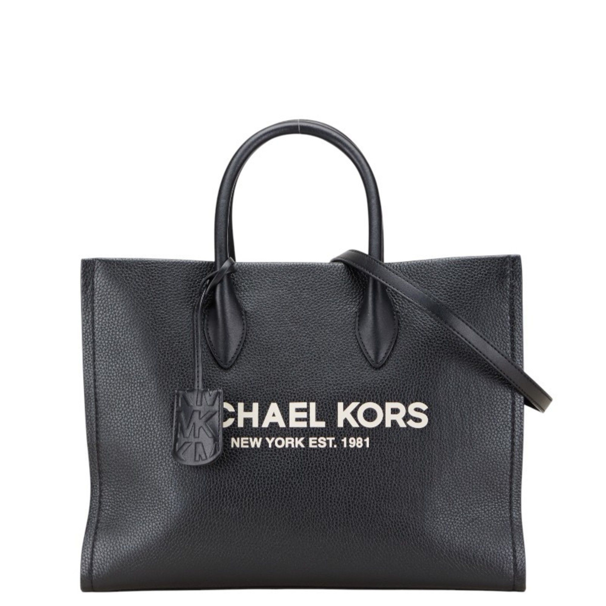 Michael Kors logo tote bag/shoulder bag, 2-way, black leather 