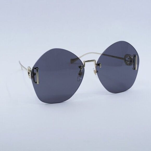 Gucci Gucci GG1203S 002 Sunglasses Gold Round Frame, Grey Lenses Size ONE SIZE - 5 Thumbnail
