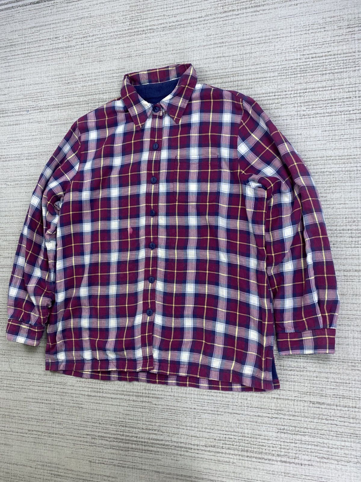 Japanese Brand × L.L. Bean × Vintage Vintage L.L Bean Men’s Fleece Linen Plaid Button Shirt Size US M / EU 48-50 / 2 - 4 Thumbnail