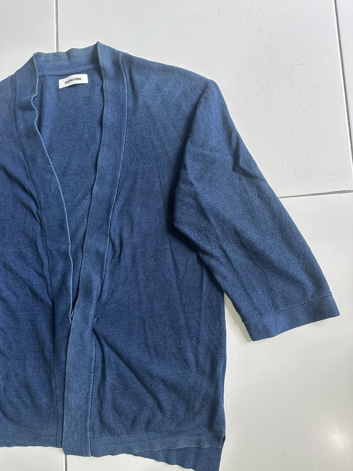 Japanese Brand × monkey time Vintage Monkey Time Indigo Cardigan Sweater Size US M / EU 48-50 / 2 - 3 Thumbnail