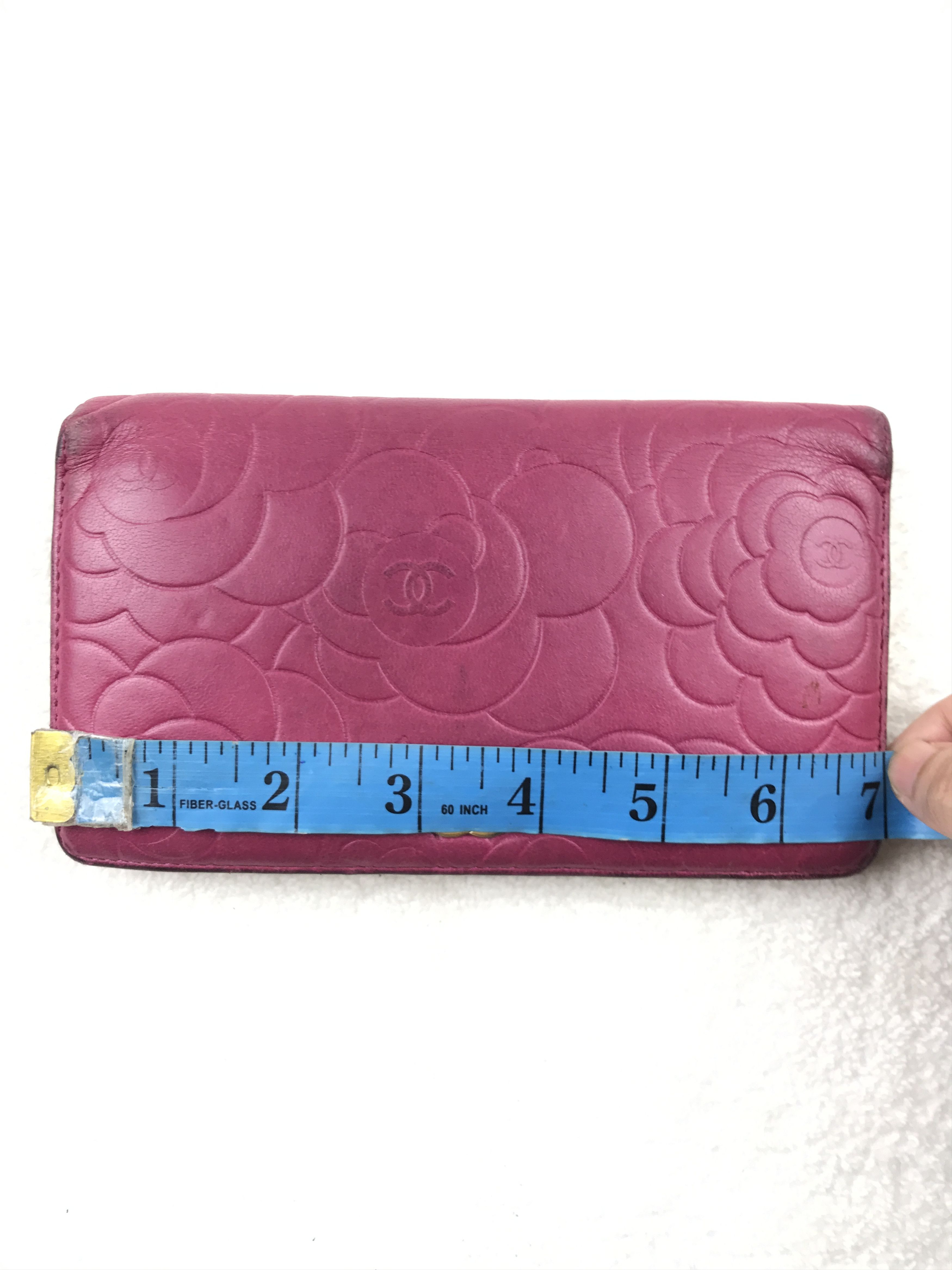 Chanel × Vintage Chanel Pink Embossed Lambskin Leather Camellia Long Wallet Size ONE SIZE - 7 Thumbnail