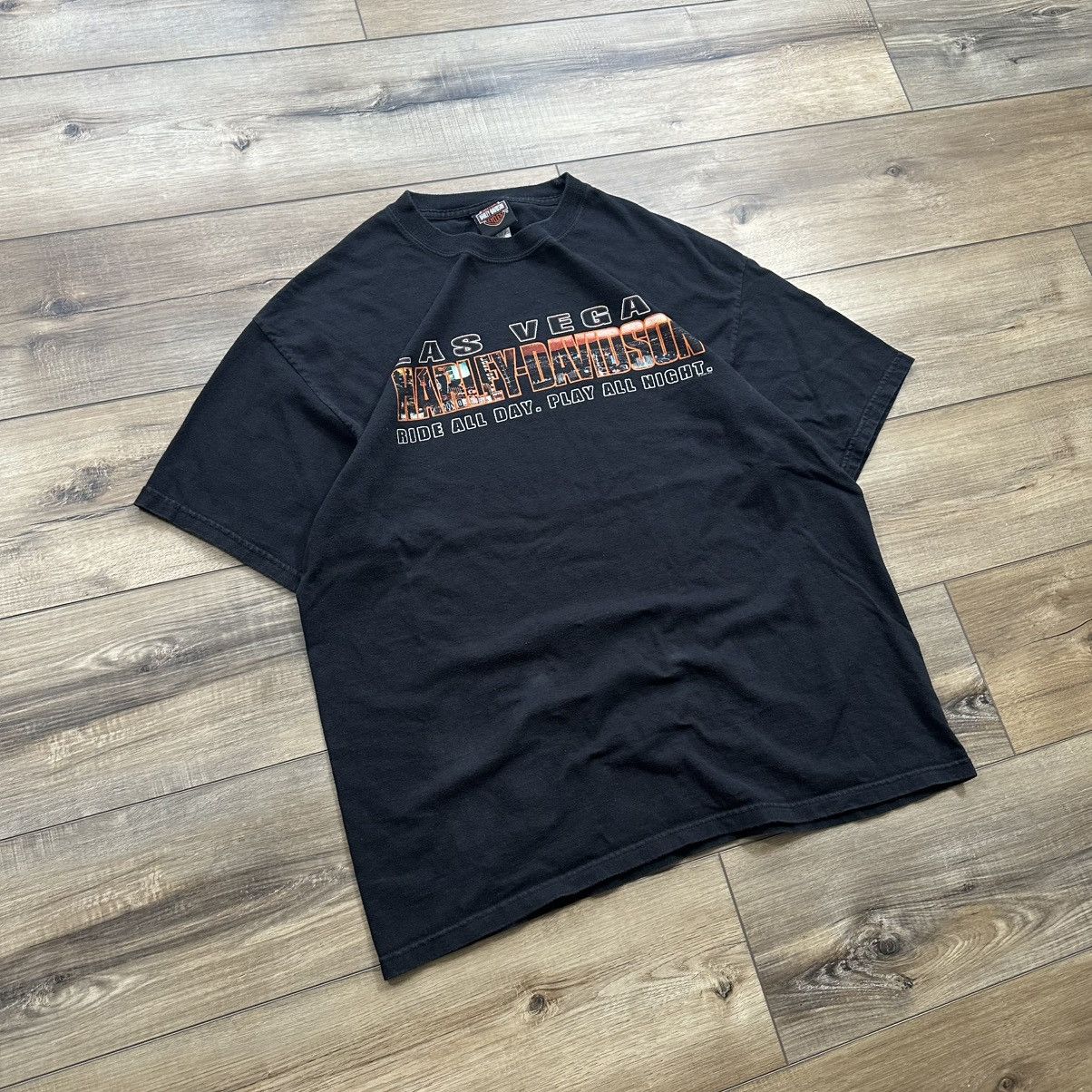 Harley Davidson Vintage 2003 Harley Davidson Las Vegas Biker Graphic Tee Size US XL / EU 56 / 4 - 2 Thumbnail