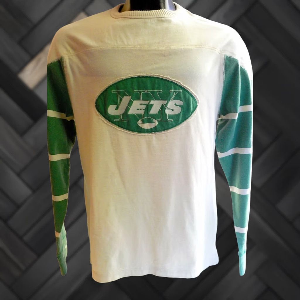 Mitchell & Ness VINTAGE Mitchell & Ness NY JETS Sweater Ivory/Green M 100% Cotton Crewneck Fangear Mens Size US M / EU 48-50 / 2 - 1 Thumbnail