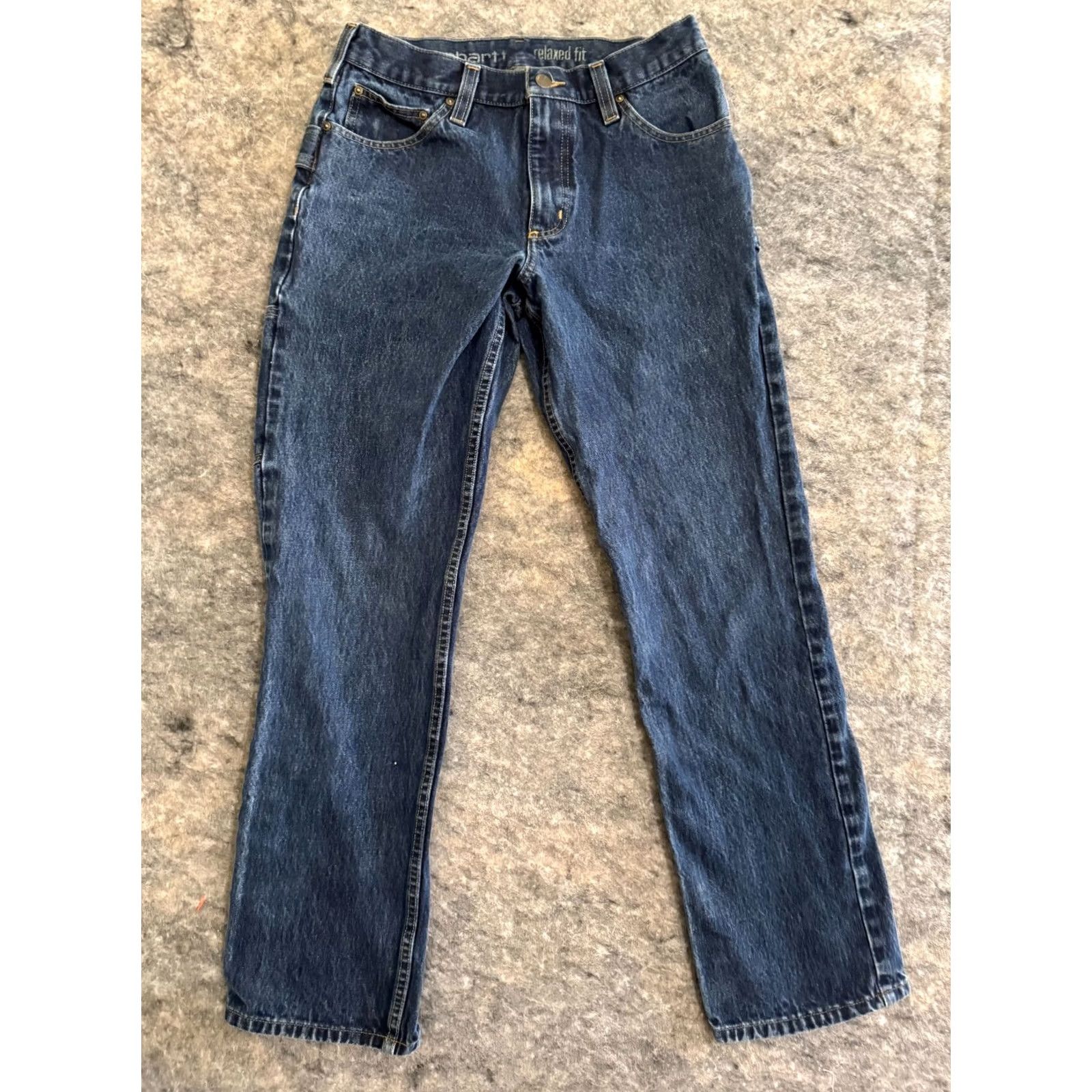 Carhartt Carhartt Jeans Mens 29x32 Blue Denim Relaxed Fit Straight Leg Grunge Size US 29 - 4 Thumbnail
