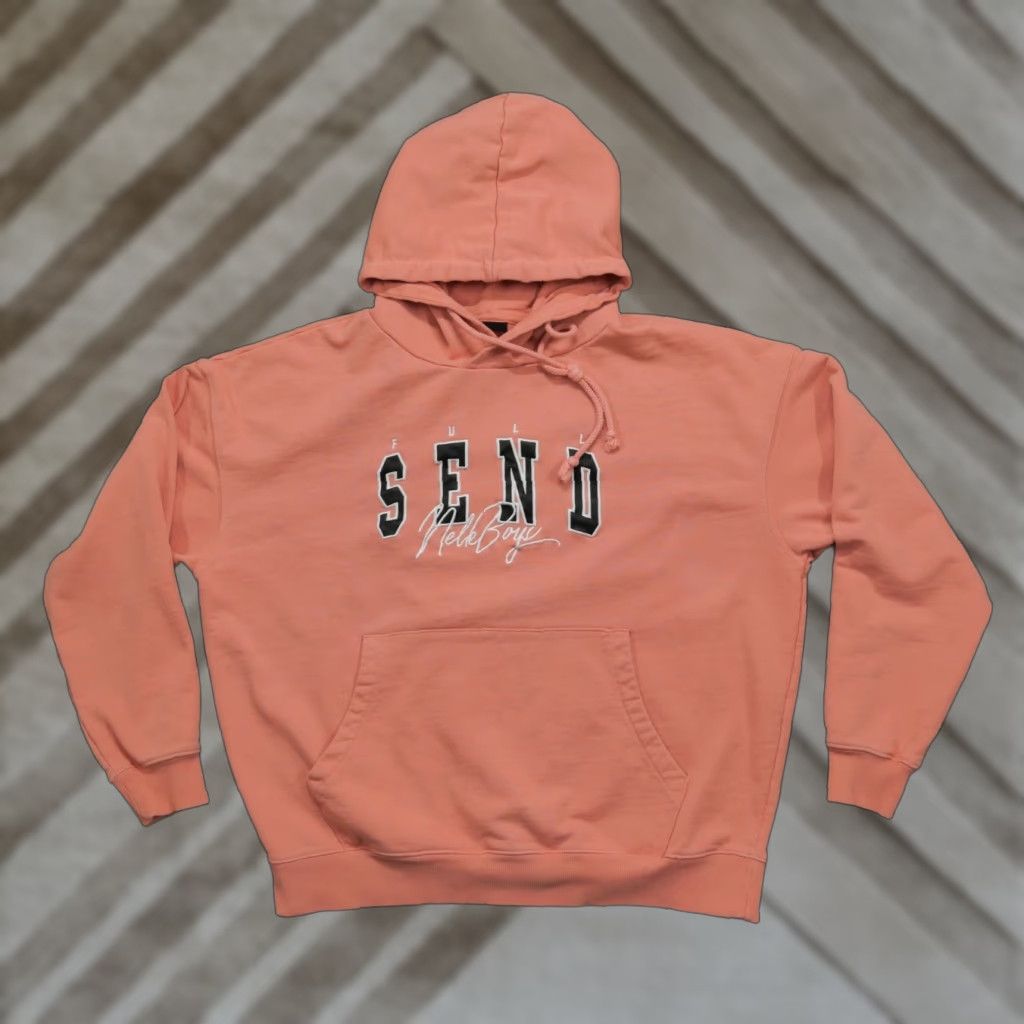 KangaROOS Full Send Hoodie Mens L Pink Pullover Kangaroo Logo Pocket Hooded Regular 90s? (not raising) Size US L / EU 52-54 / 3 - 1 Thumbnail