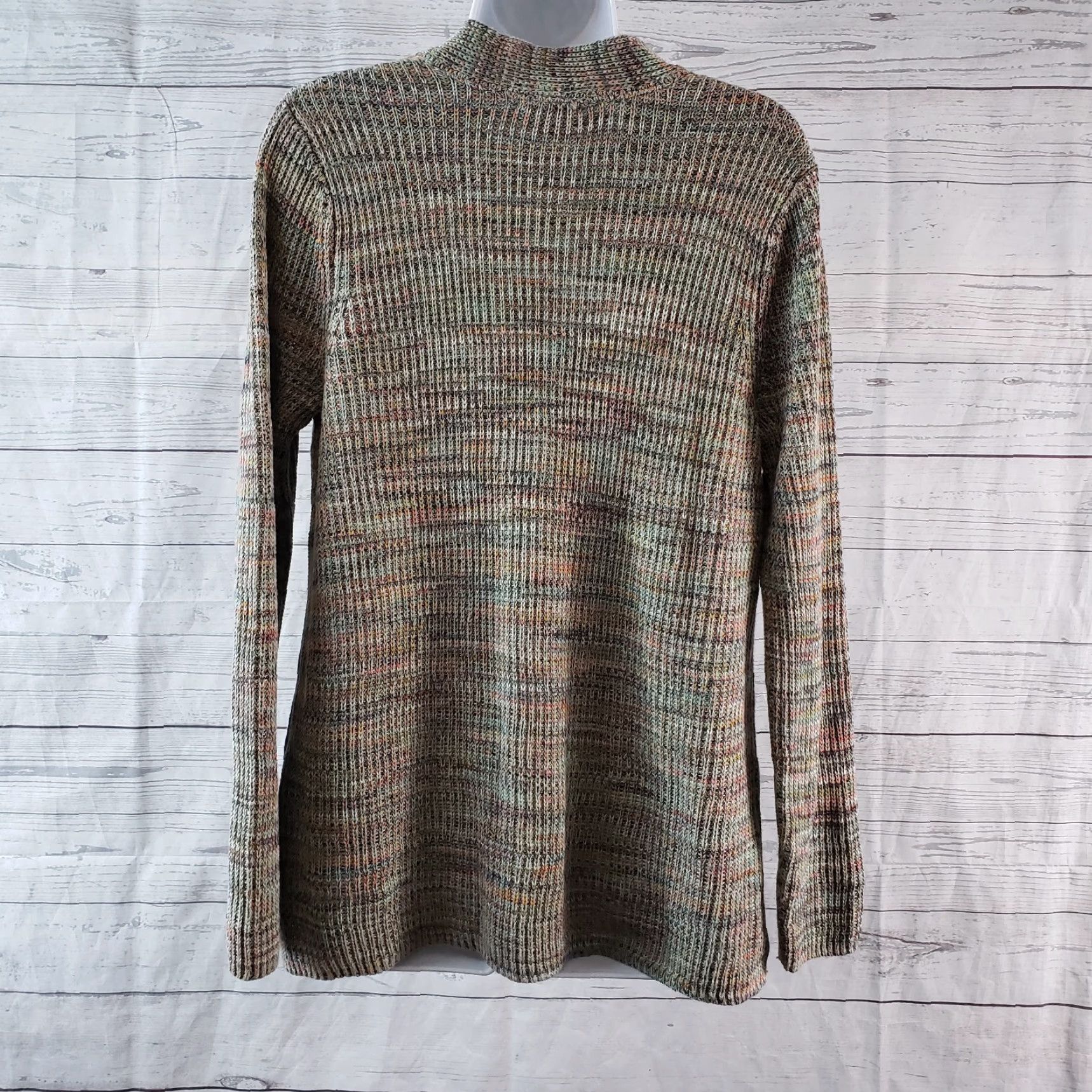 J. Jill J. Jill Womens Pullover Sweater PM Petite Multicolor Cotton Blend V-Neck Shirt Womens Size M / US 6-8 / IT 42-44 - 4 Thumbnail