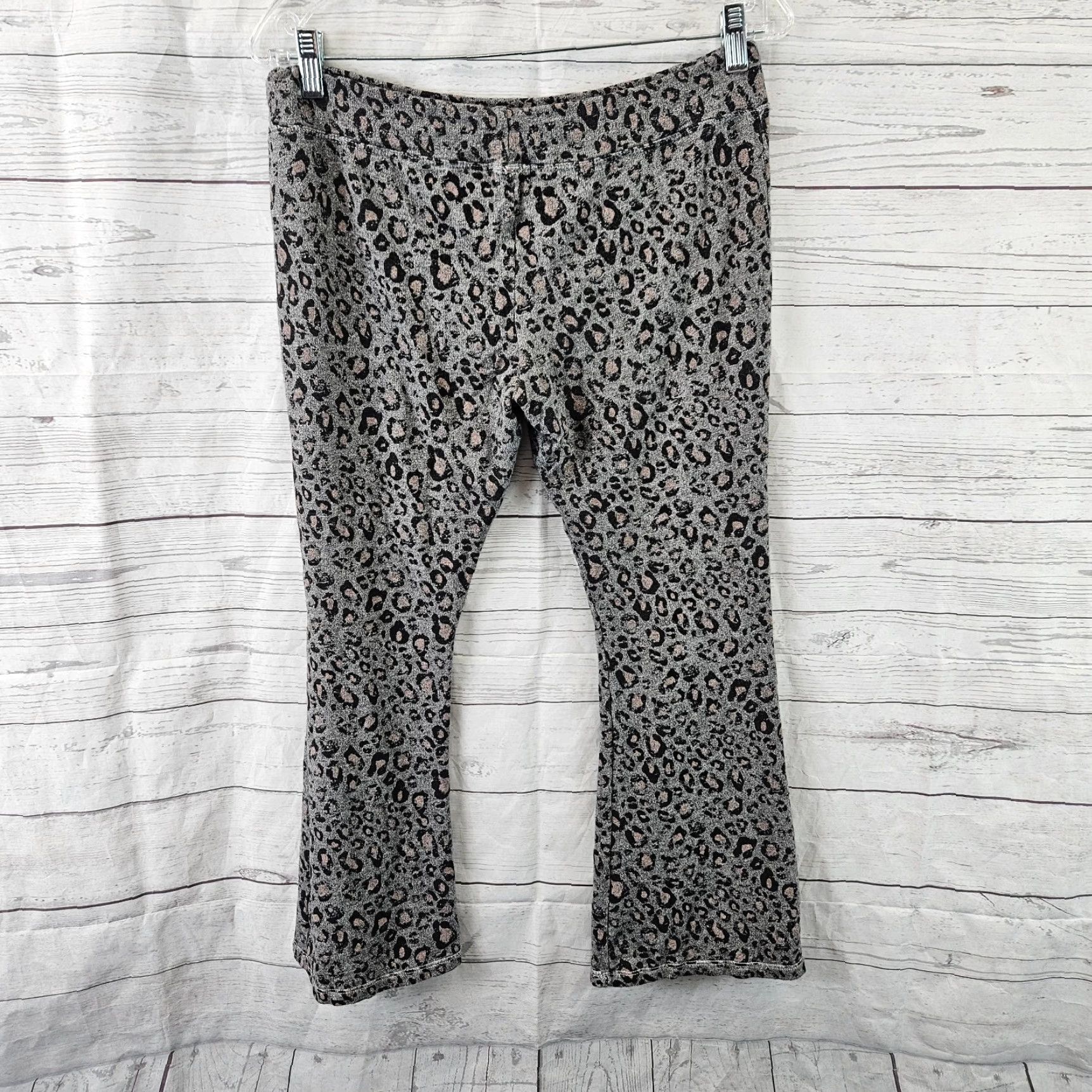 Sundry Sundry Womens Cropped Kick Flare Pants Size 2 Medium Gray Black Leopard Print Size 32" / US 10 / IT 46 - 3 Thumbnail