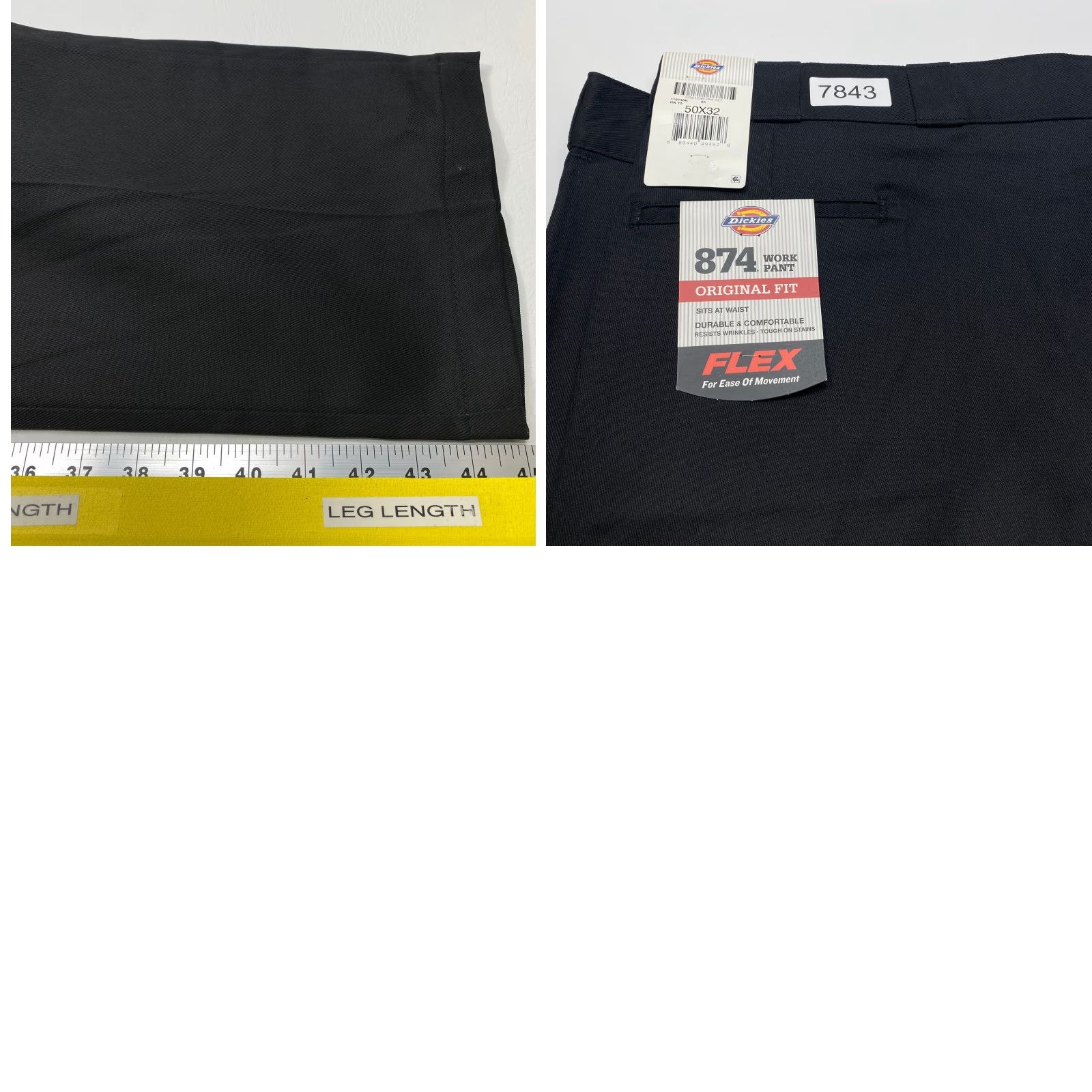 Dickies Dickies 874 Pants Mens 50x32 Black Classic Original Fit Work Uniform Straight Size US 34 / EU 50 - 9 Thumbnail