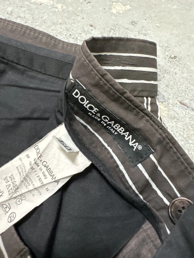 Designer × Dolce & Gabbana × Vintage 2000s Dolce & Gabbana Brown Striped Shorts Size US 32 / EU 48 - 8 Thumbnail