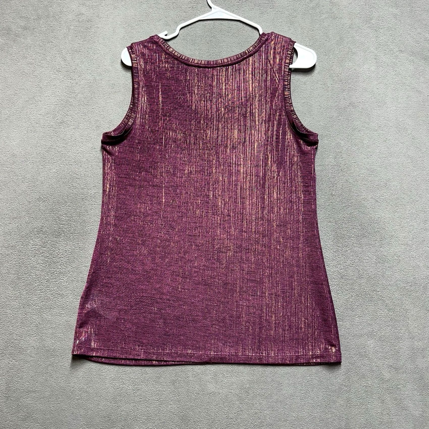 Vintage Susan Graver Foil Print Cardigan and Tank Set Womens S Wine Red Gold Open Front Shirt Blouse Set Size S / US 4 / IT 40 - 4 Thumbnail
