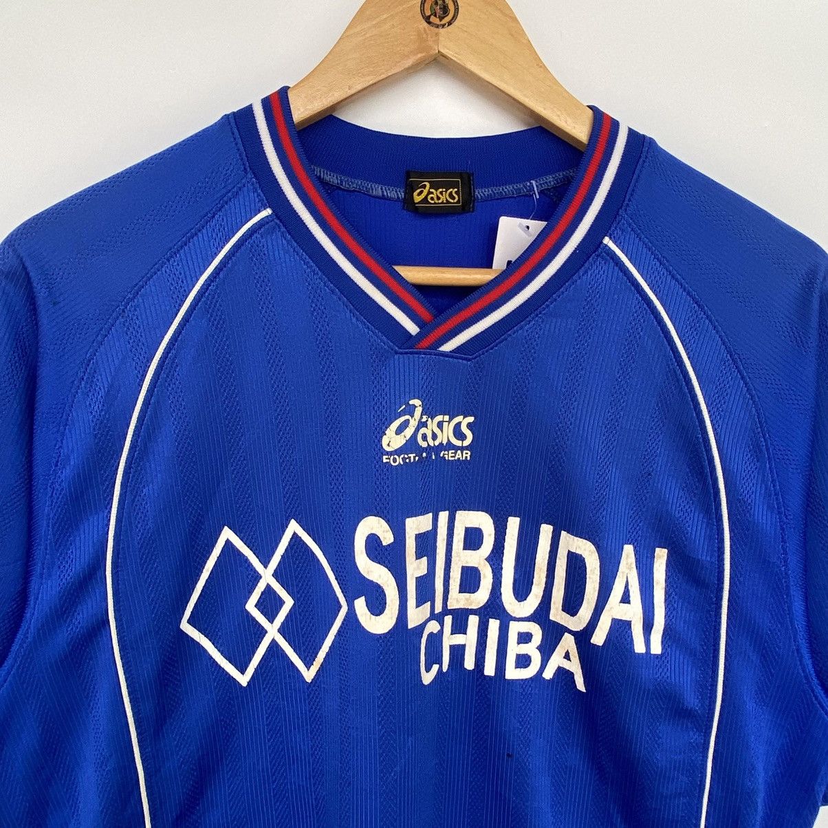 Other Vintageq Blue ASICS Seibudai Chiba Japan Football Shirts Size US L / EU 52-54 / 3 - 4 Thumbnail