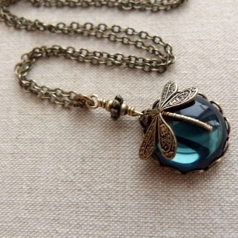 Vintage Vintage Insect Dragonfly Moonstone Necklace Size ONE SIZE - 1 Preview