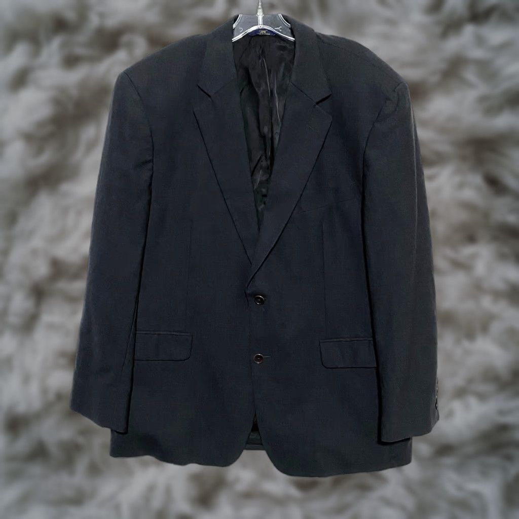 Brooks Brothers Brooks Brothers 346 2 Button Suit Jacket Mens 43R Stretch Business Formal Wool Spandex Black Notch Four-Button Sleeve Vintage Ivy League Peak 2 Piece Size 42R - 1 Thumbnail