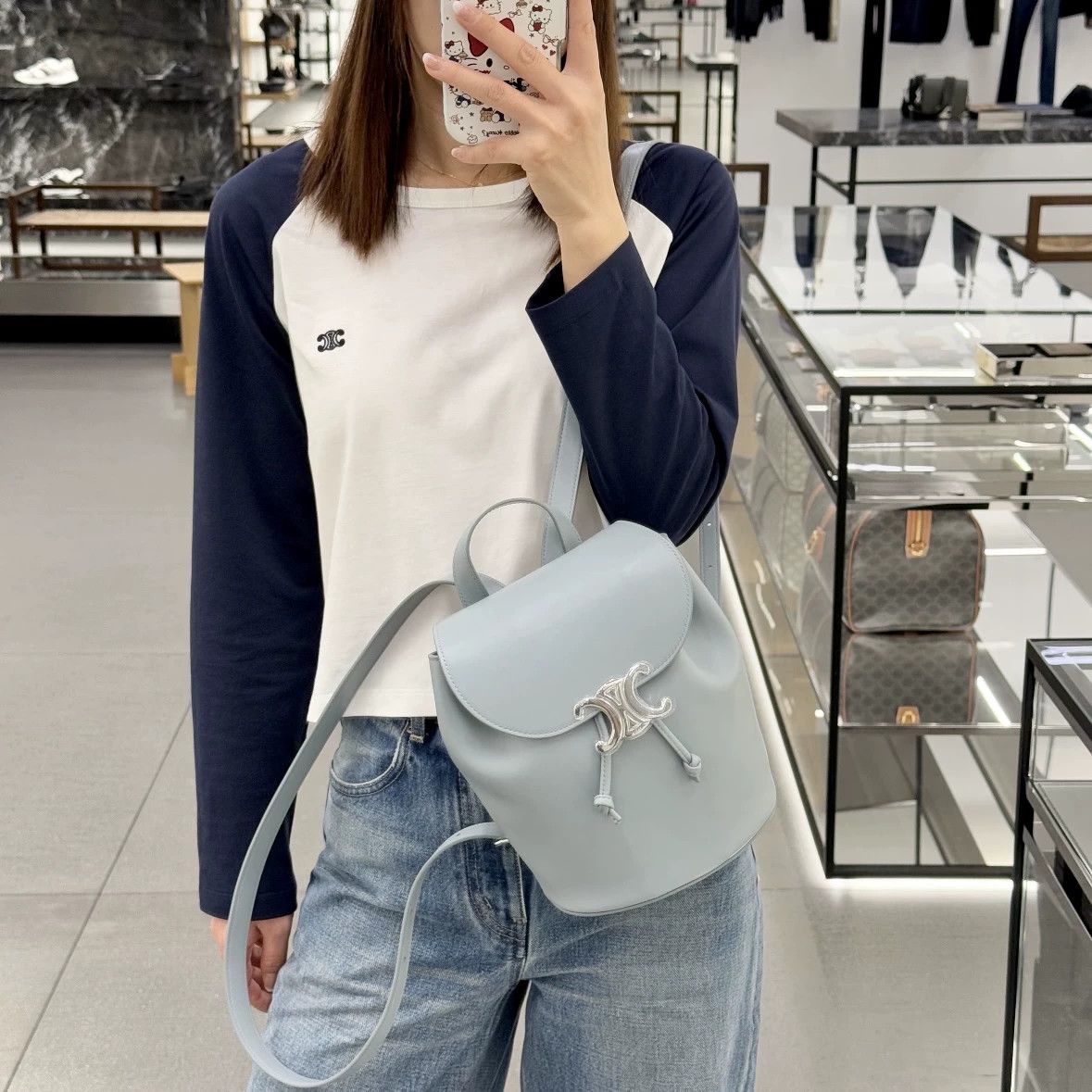 Celine Celine mar54 Triomphe logo colorblocked long-sleeve XS Size XS / US 0-2 / IT 36-38 - 7 Thumbnail