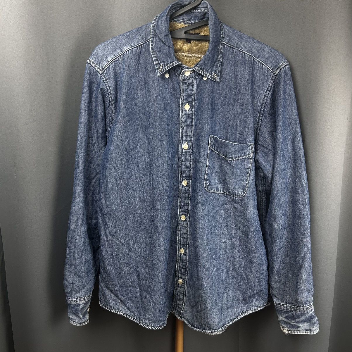 Vintage Vintage Japanese Brand Uramoco Fur Lined Denim Jacket Size US M / EU 48-50 / 2 - 1 Thumbnail