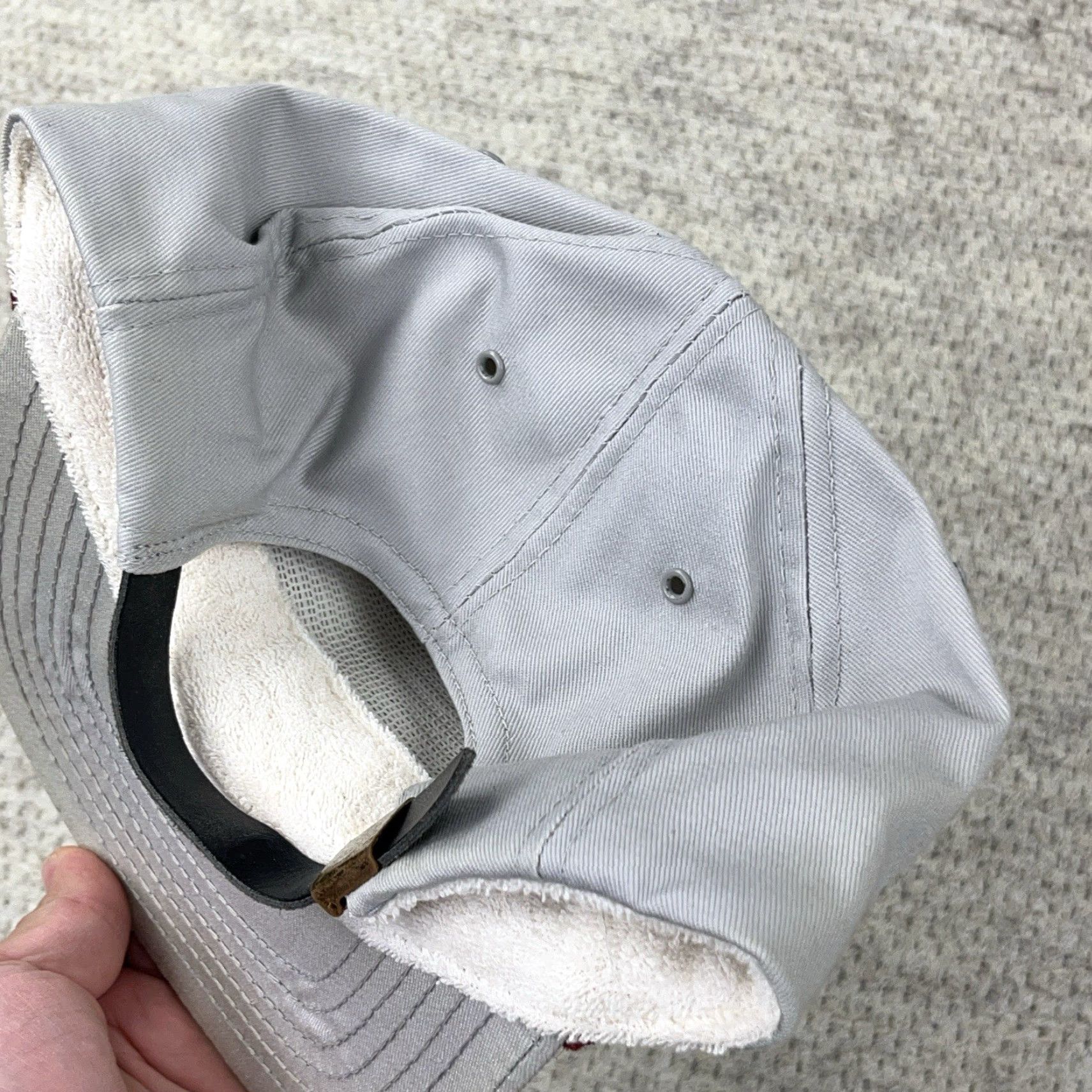 Roper VINTAGE Farmland Co-op Trucker Hat Cap Made In USA 80s 90s Rope Farm Strapback Gray Cotton Polyester Knit Adjustable Mens Hat Size ONE SIZE - 7 Thumbnail